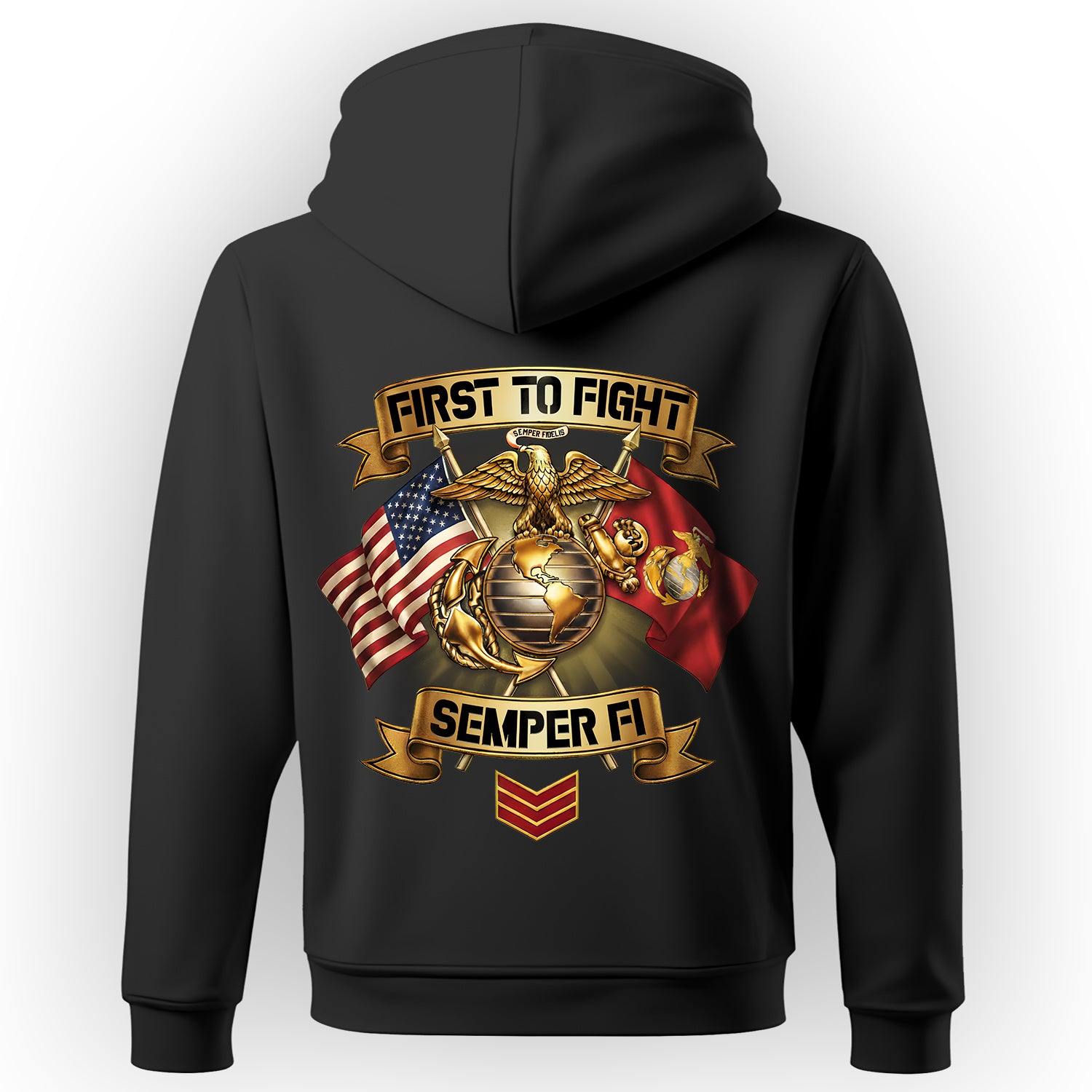 First to Fight Semper Fi Proud US Military Hoodie