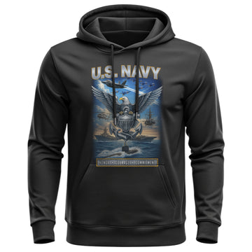 Navy Honor Courage Commitment Proud Veteran Hoodie