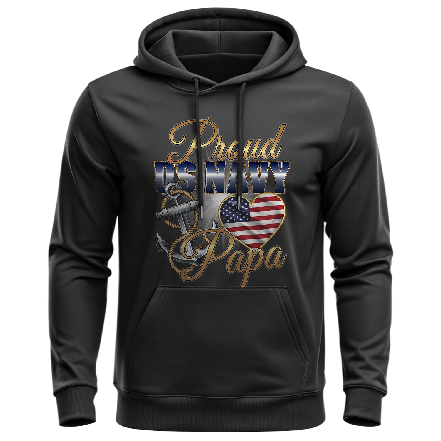 Proud US Navy Papa Honor Courage Love Hoodie