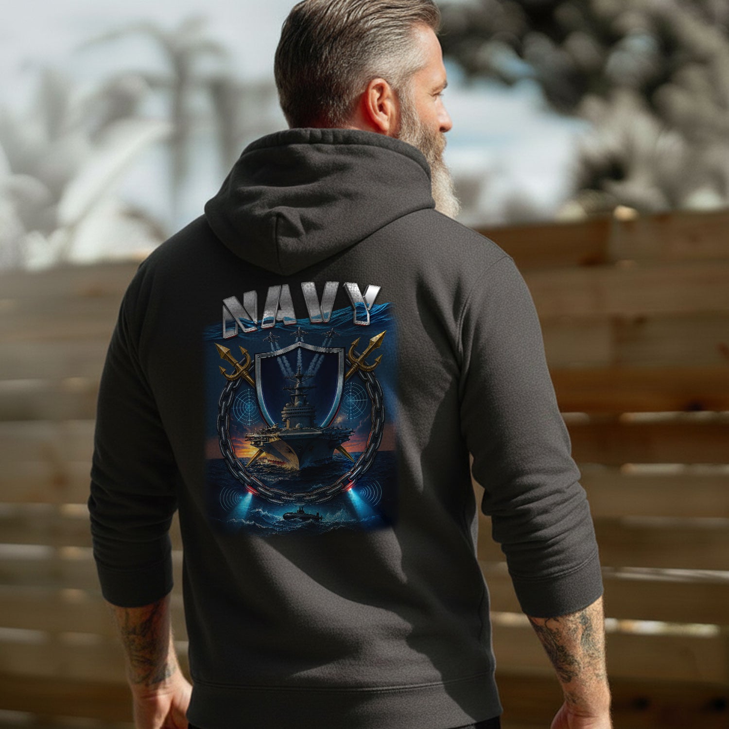 Navy Proud US Military Veteran Honor Hoodie