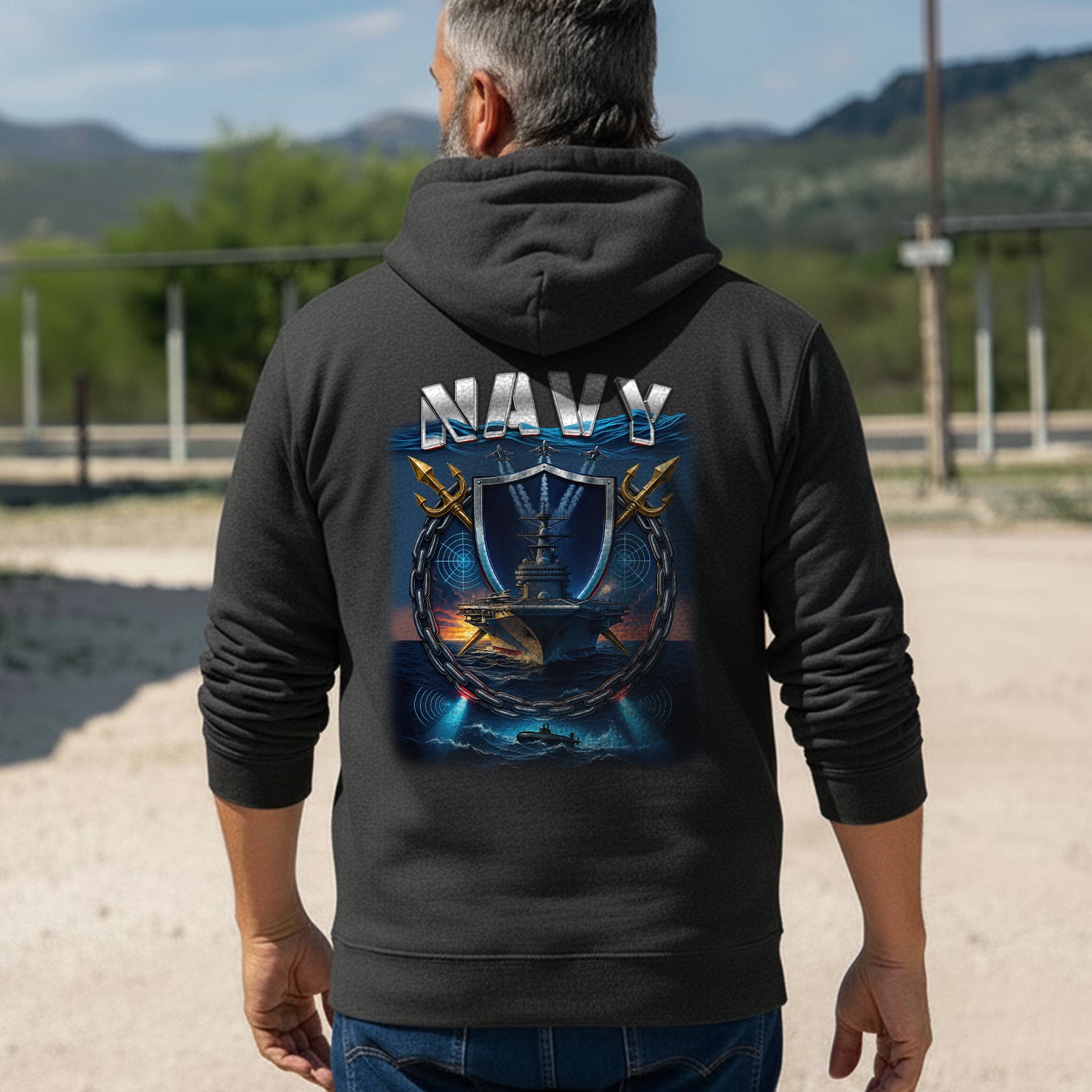 Navy Proud US Military Veteran Honor Hoodie