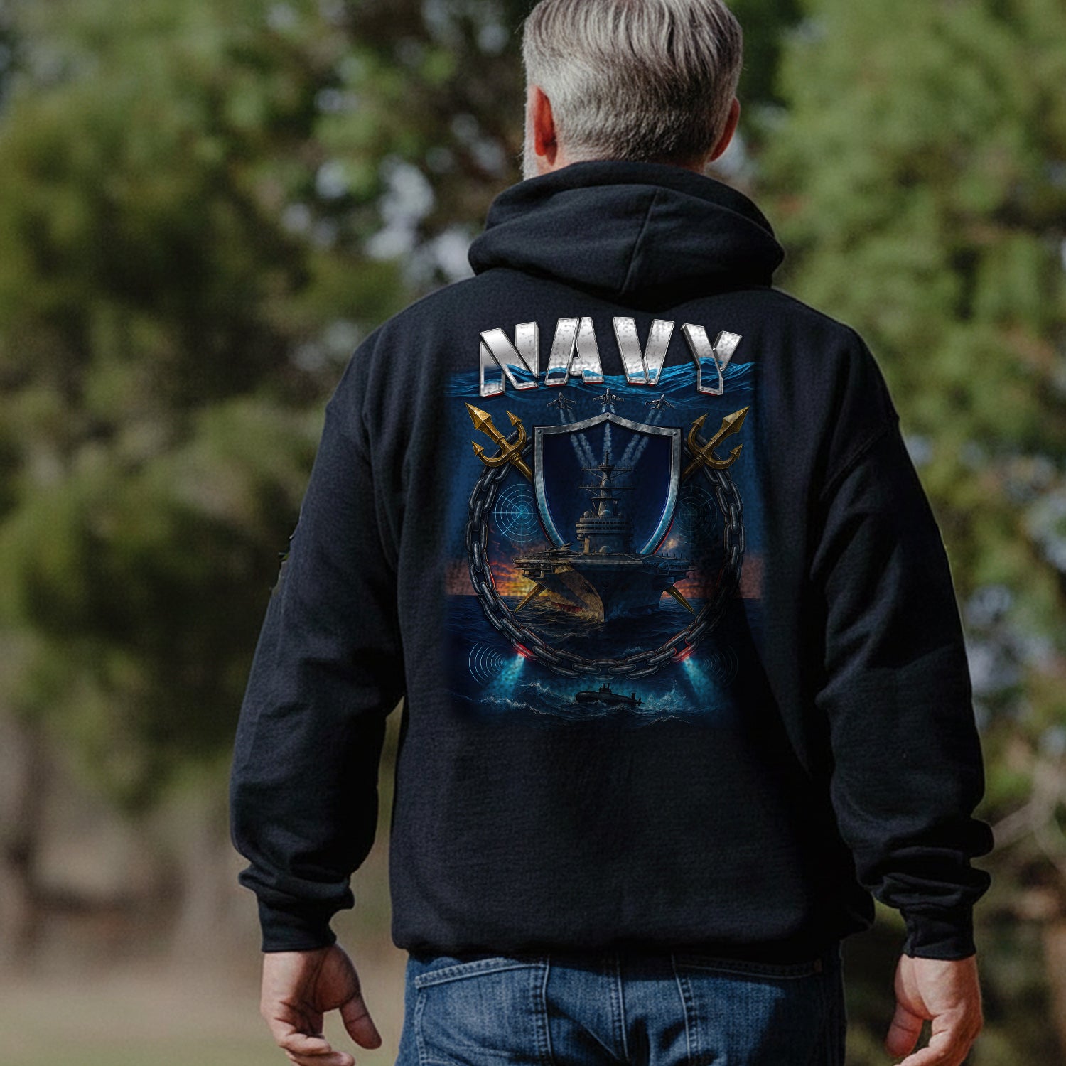 Navy Proud US Military Veteran Honor Hoodie
