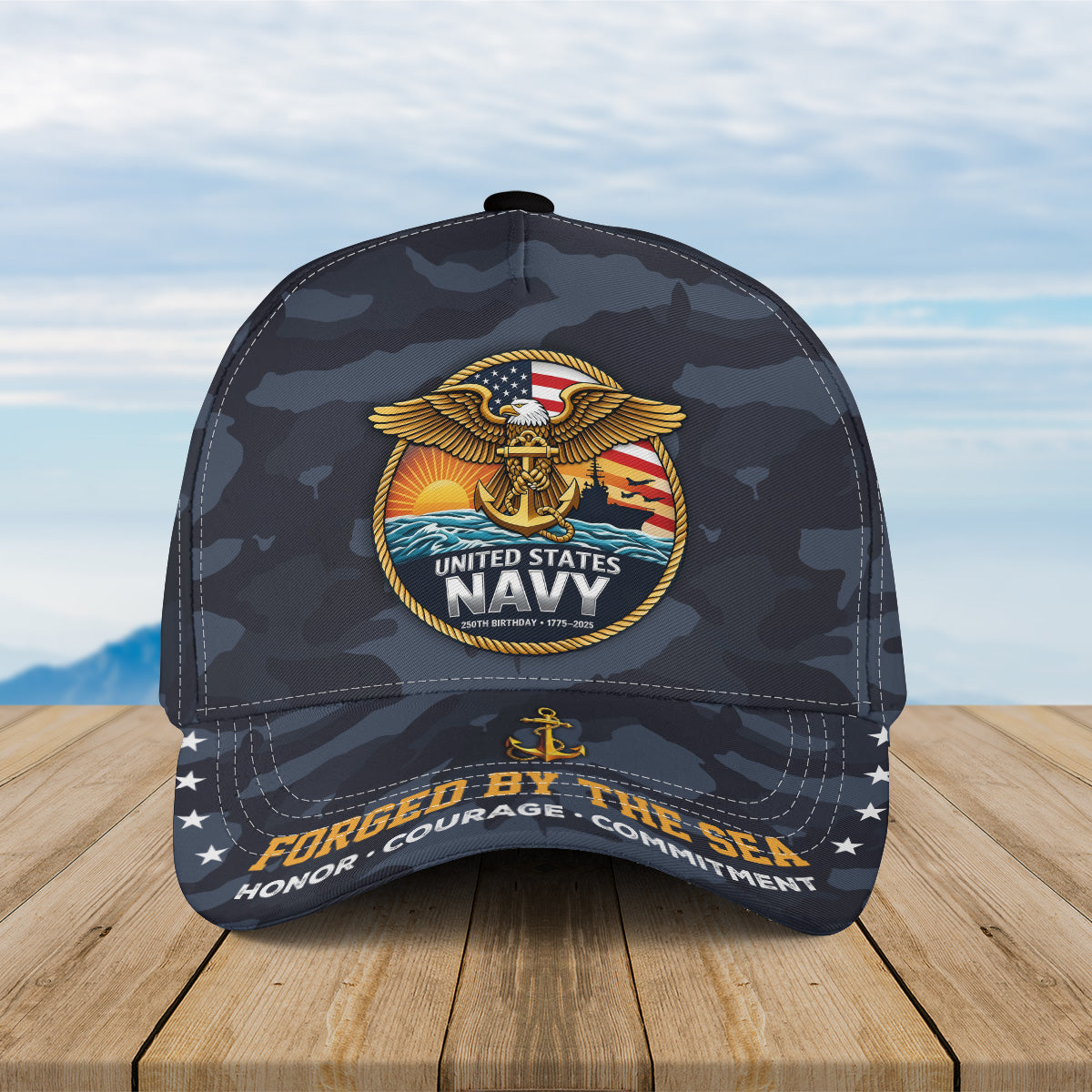 US Navy 250th All-over Print Baseball Cap
