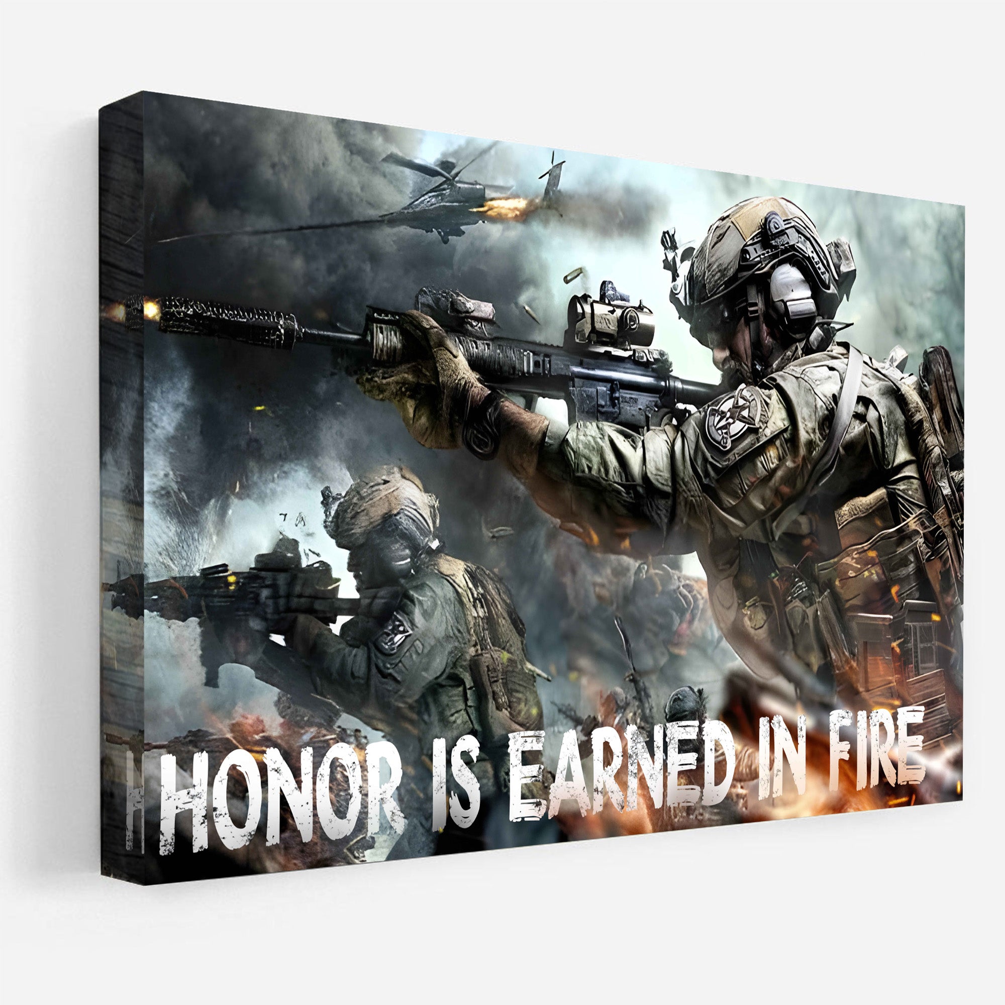 Honor Earned in Fire US Military Veteran Canvas