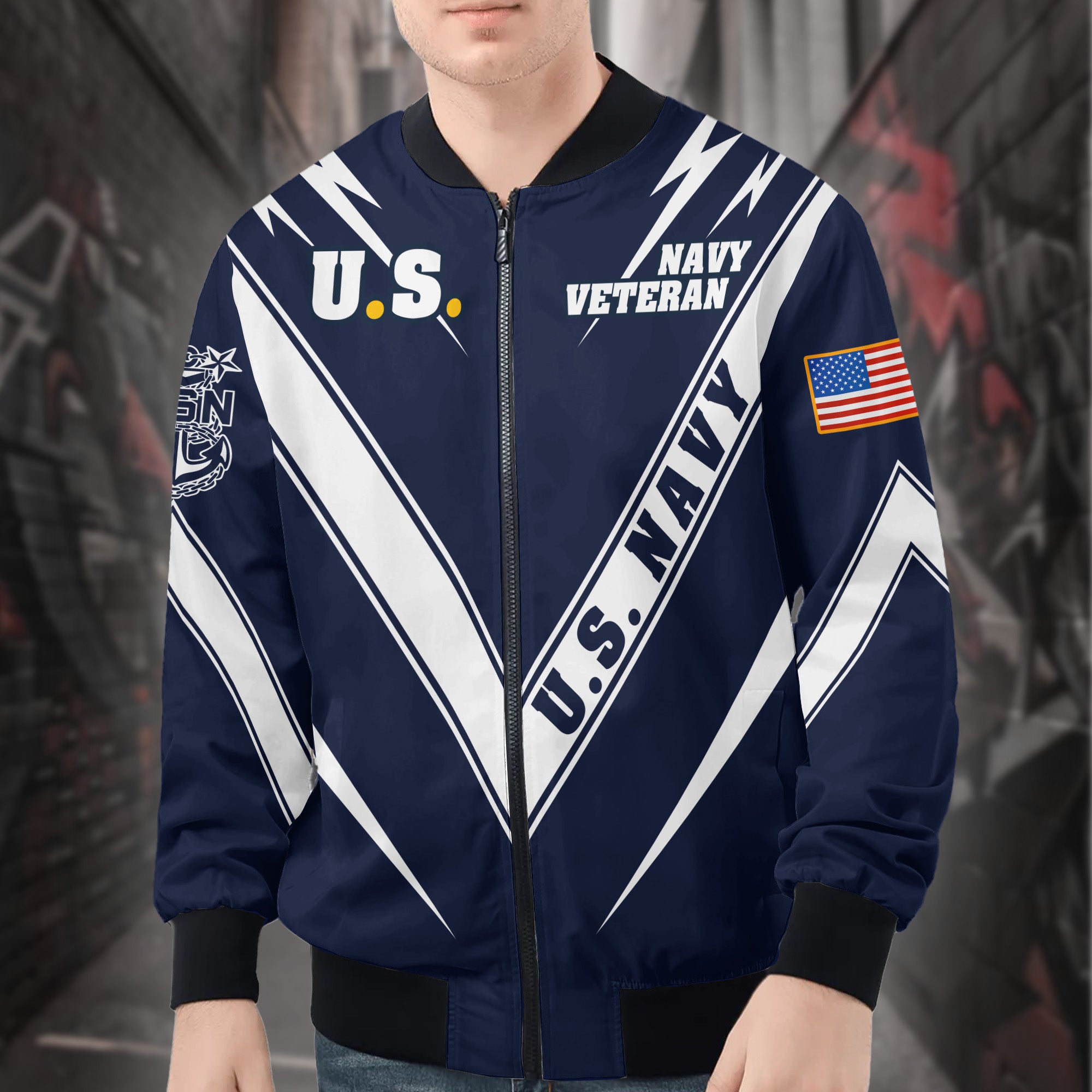 US Navy Veteran All-over Print Bomber Jacket