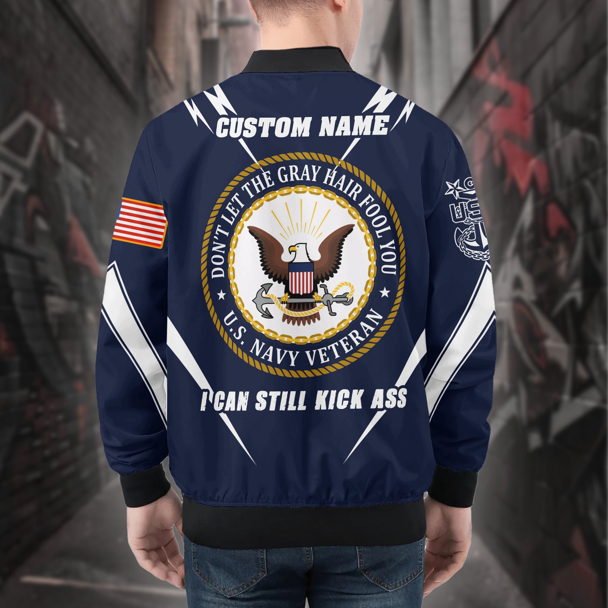 US Navy Veteran All-over Print Bomber Jacket