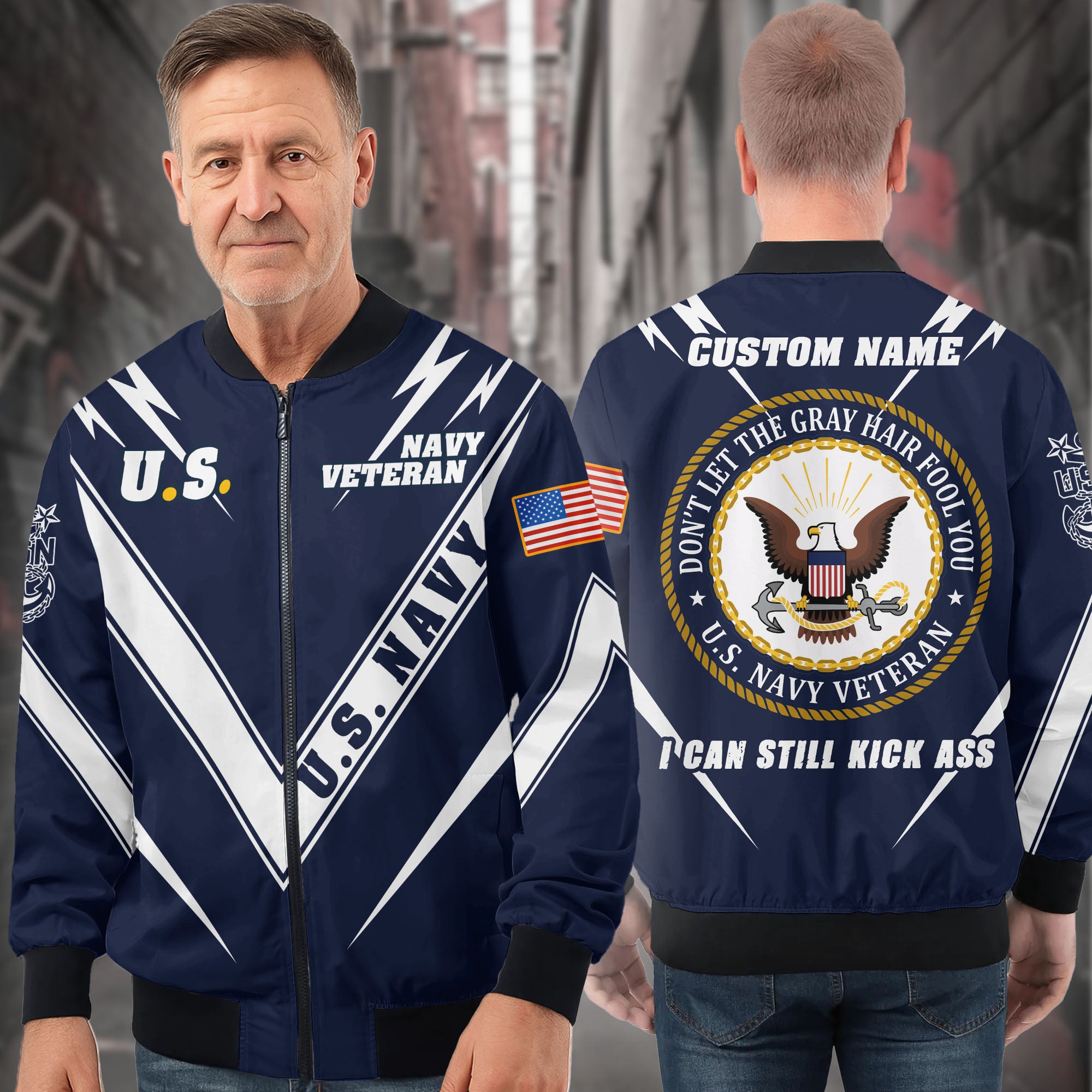US Navy Veteran All-over Print Bomber Jacket