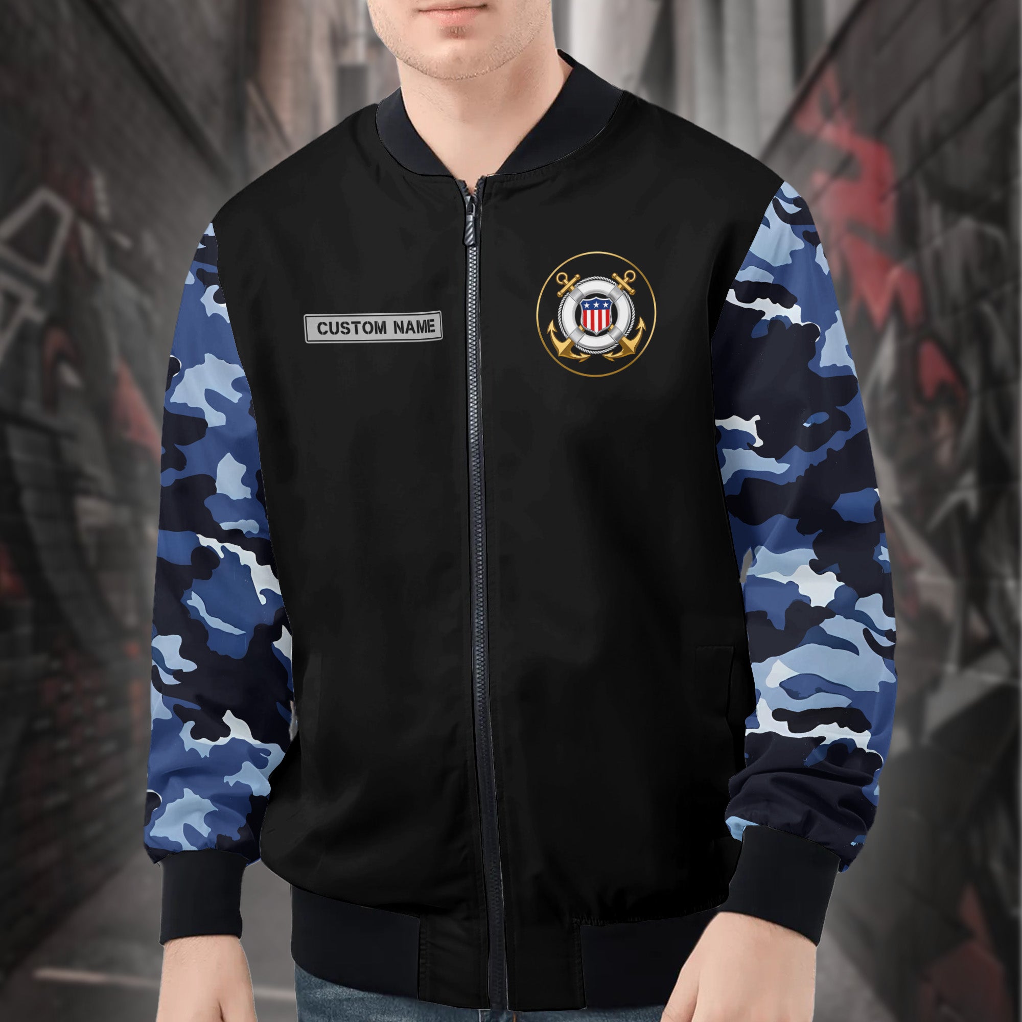 US Coast Guard Personalized All-over Print Bomber Jacket