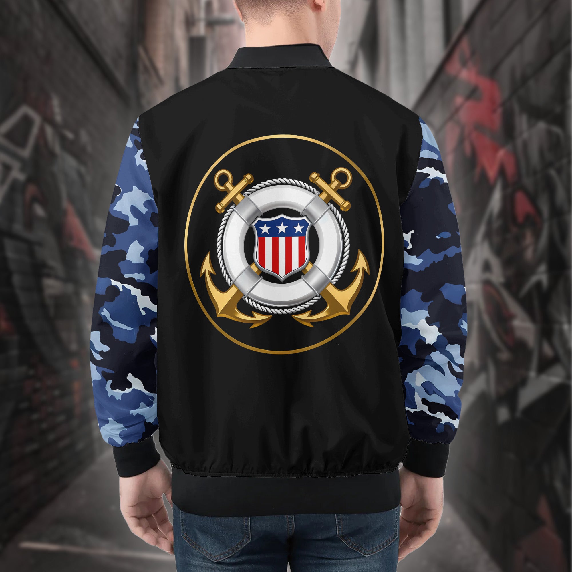 US Coast Guard Personalized All-over Print Bomber Jacket