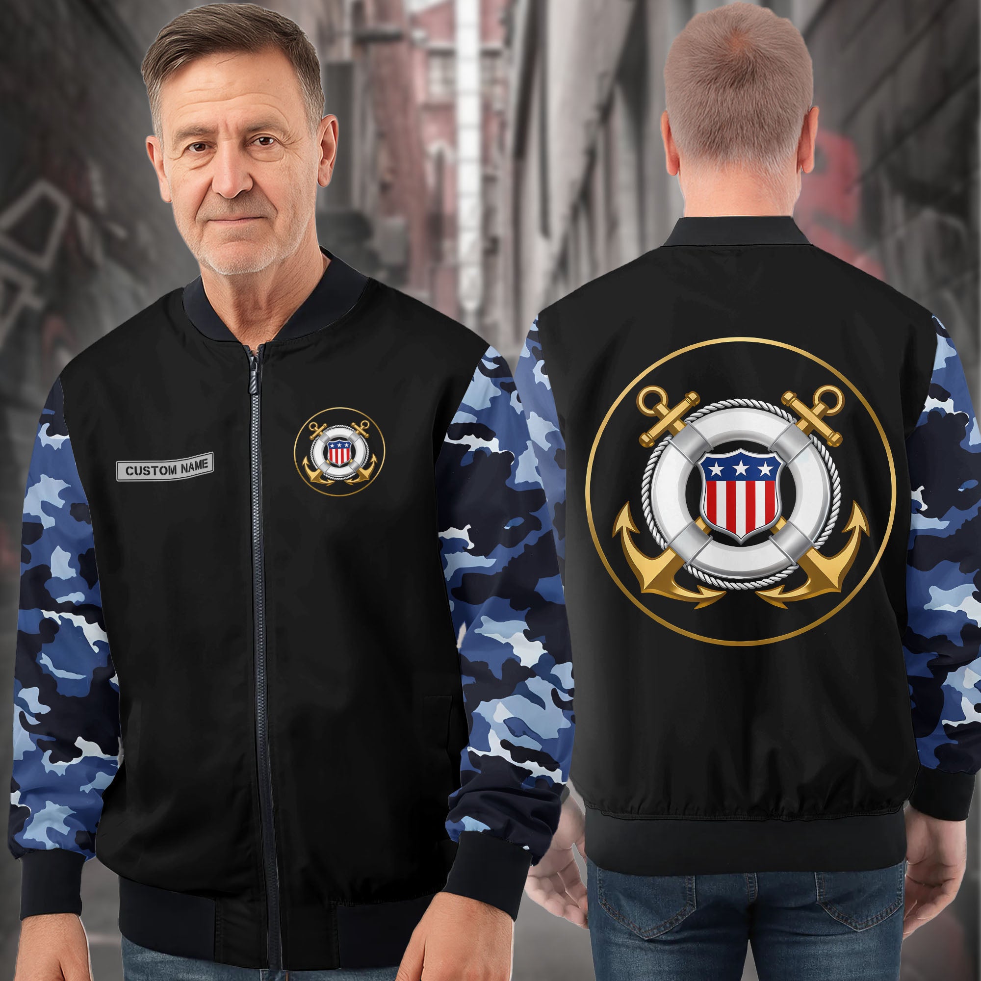 US Coast Guard Personalized All-over Print Bomber Jacket