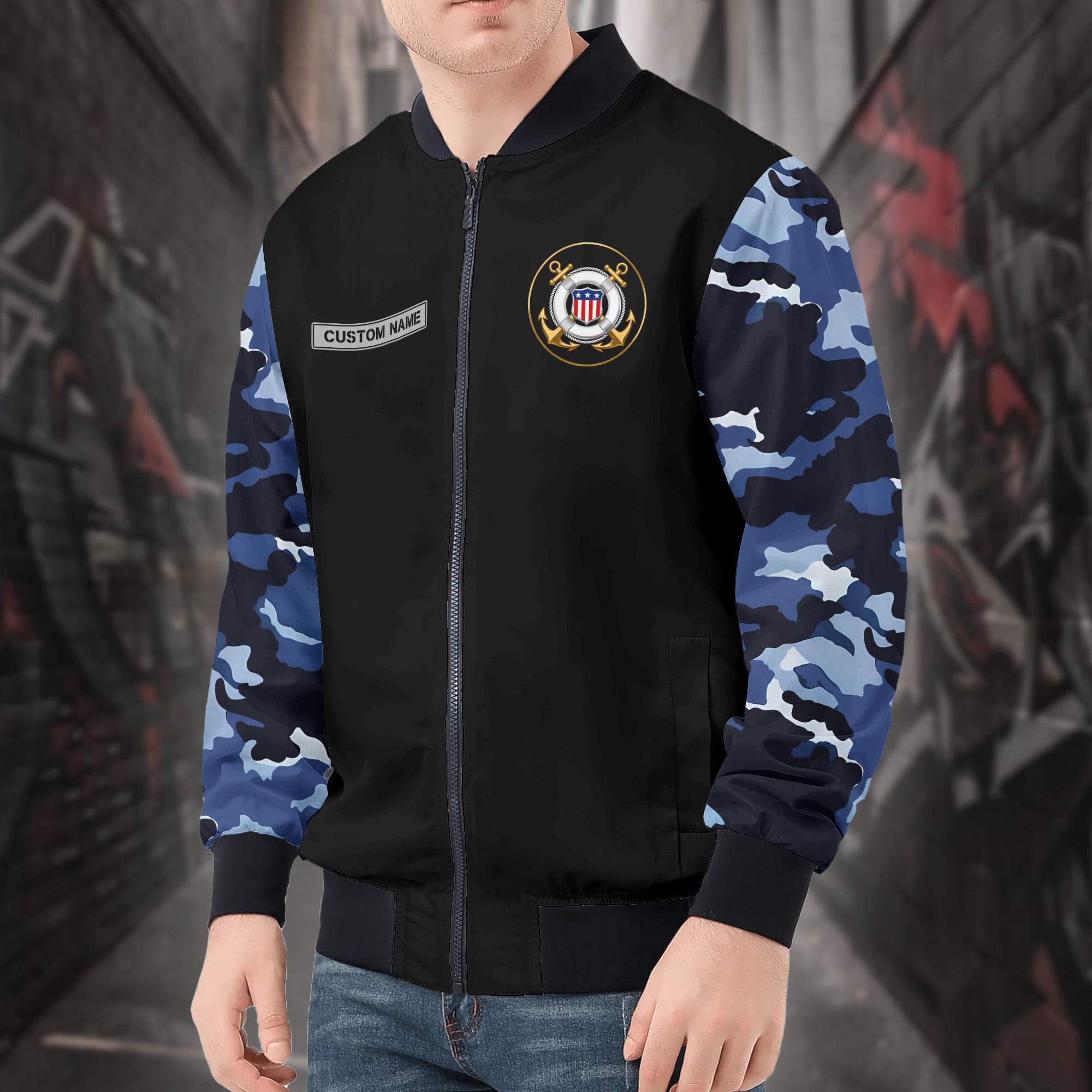 US Coast Guard Personalized All-over Print Bomber Jacket