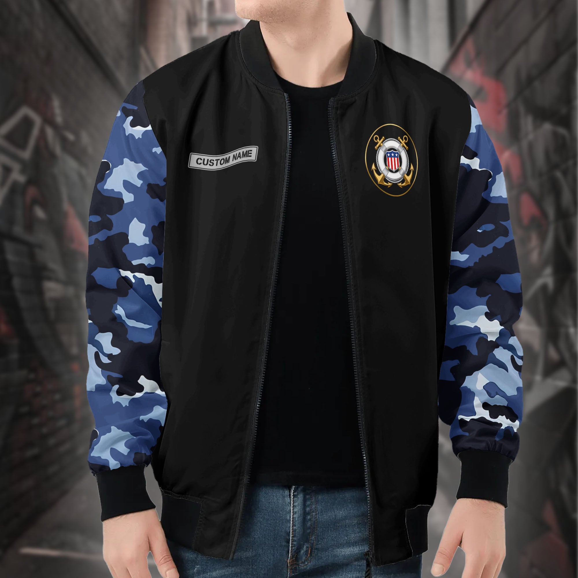 US Coast Guard Personalized All-over Print Bomber Jacket