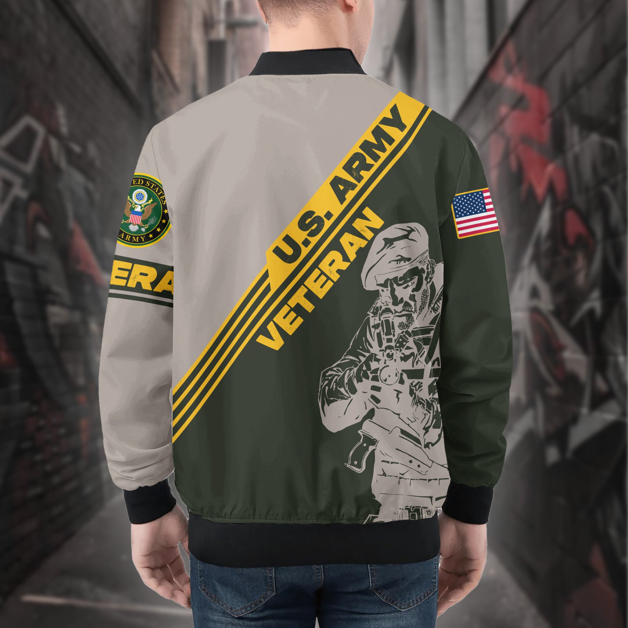 US Army Veteran Personalized All-over Print Bomber Jacket