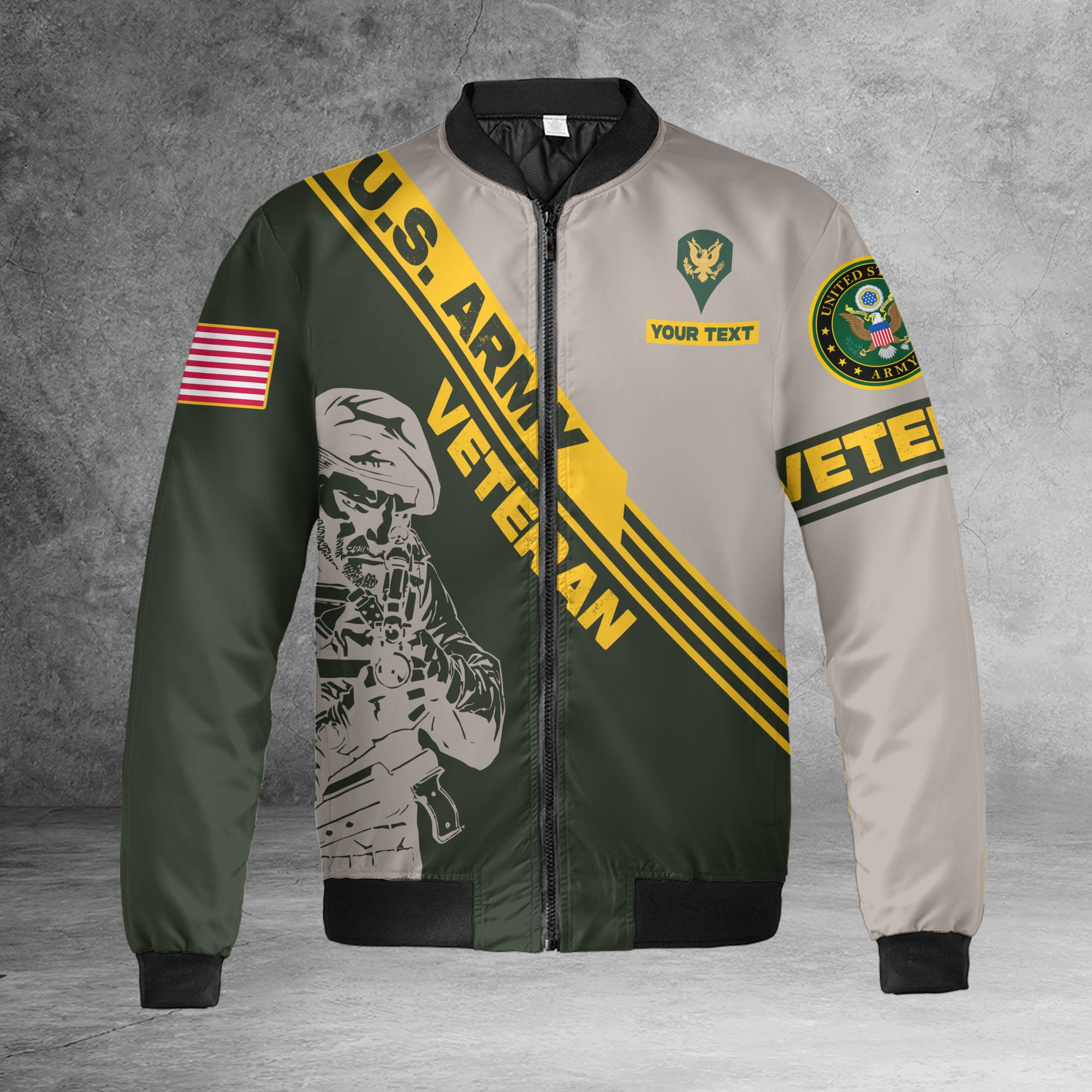 US Army Veteran Personalized All-over Print Bomber Jacket