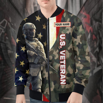 US Veteran Personalized All-over Print Bomber Jacket