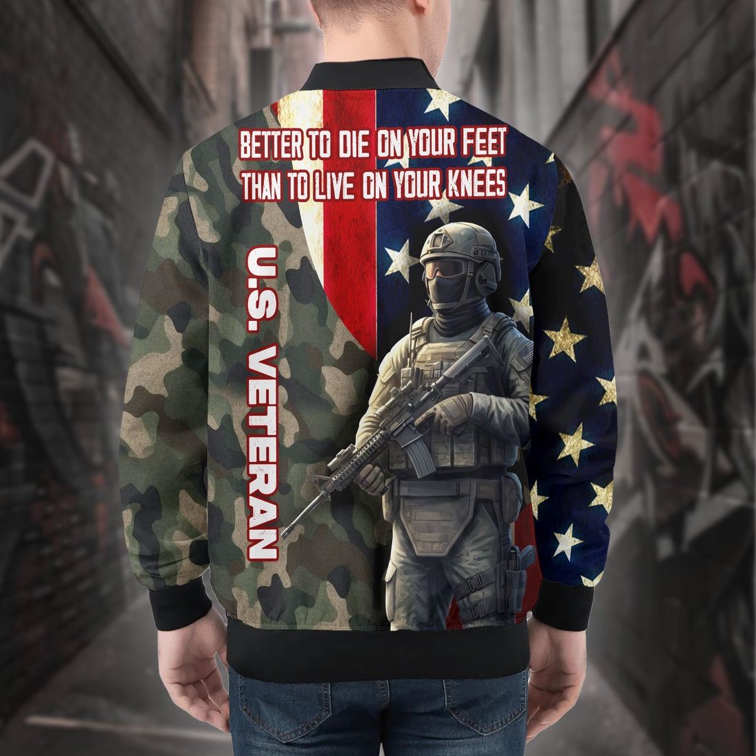 US Veteran Personalized All-over Print Bomber Jacket