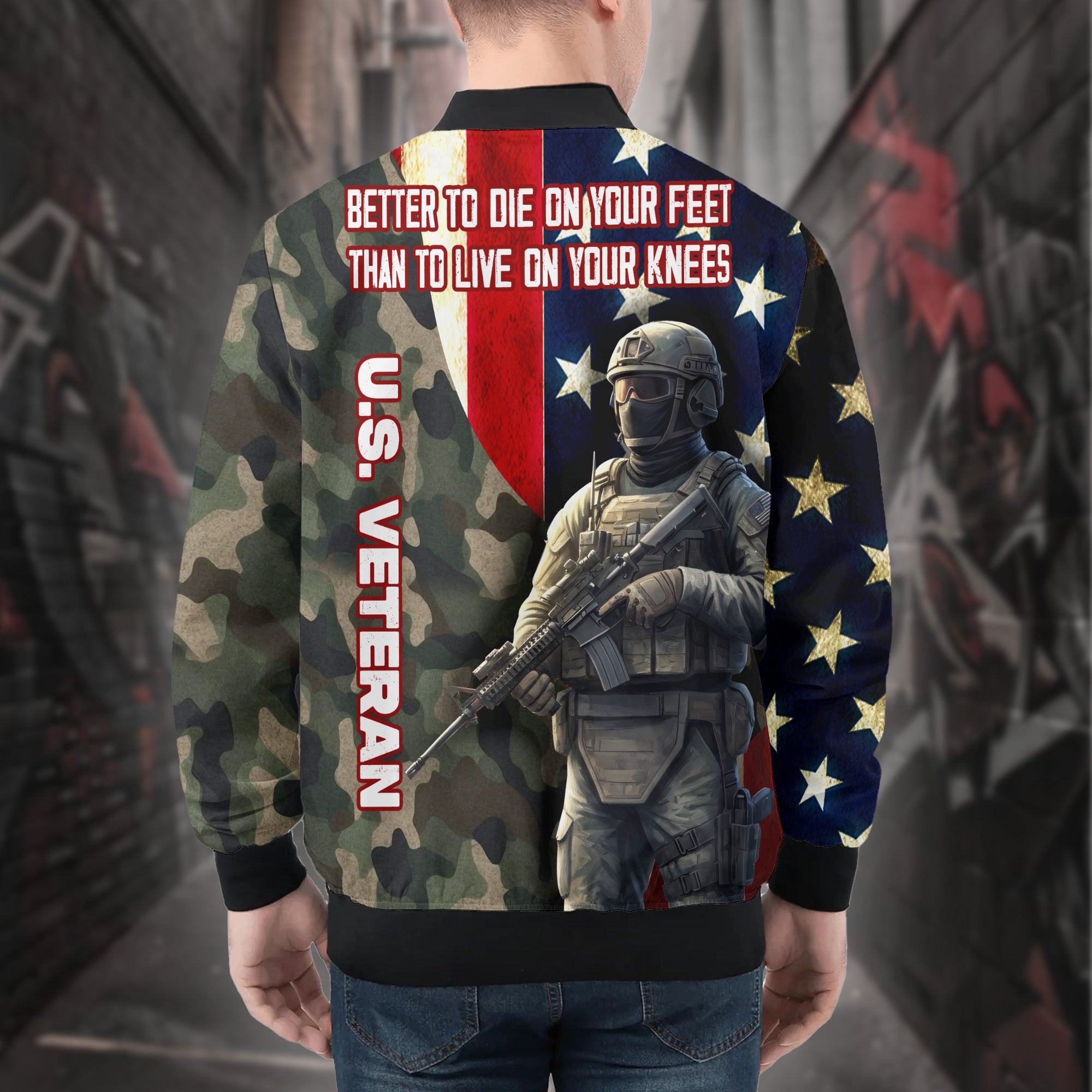 US Veteran Personalized All-over Print Bomber Jacket