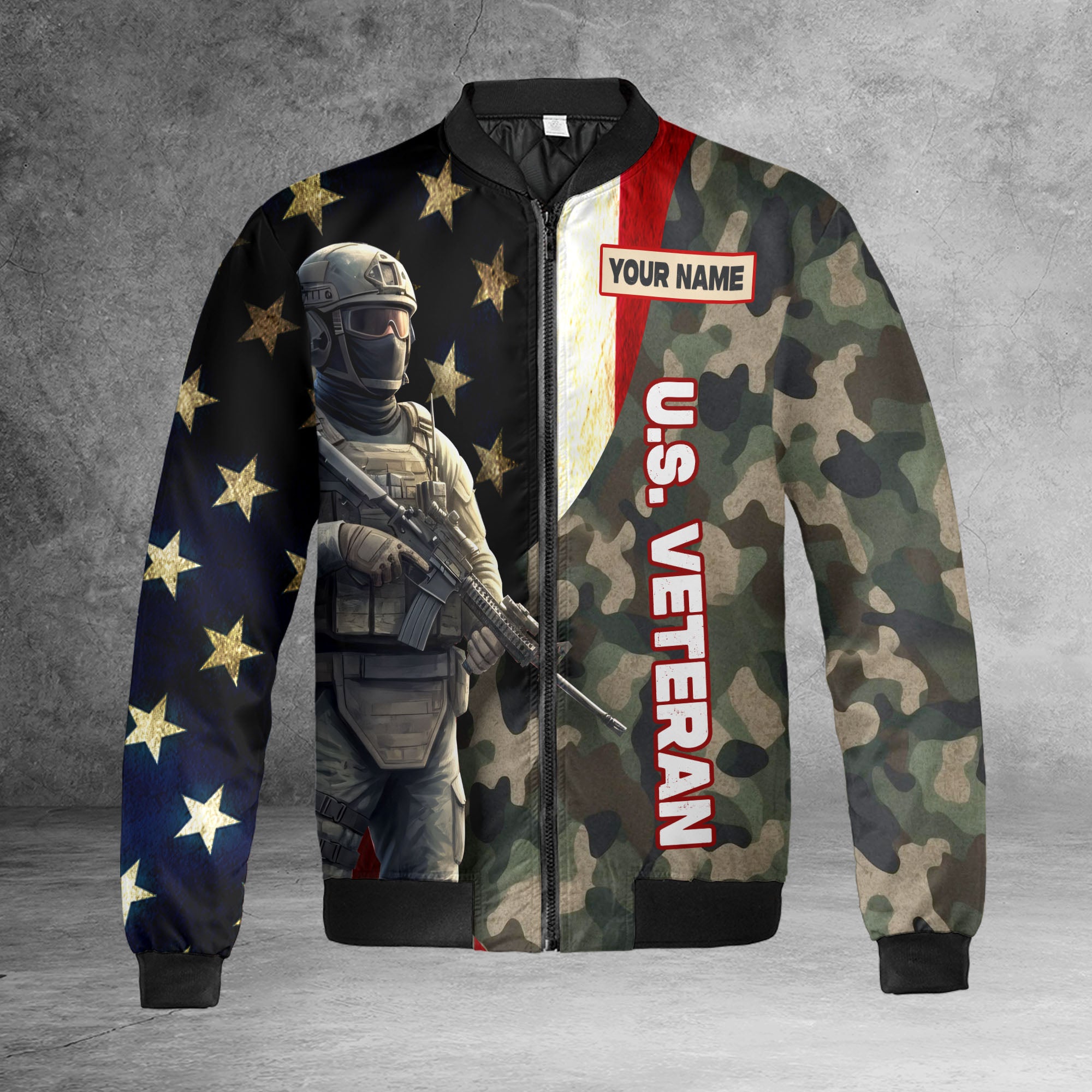 US Veteran Personalized All-over Print Bomber Jacket