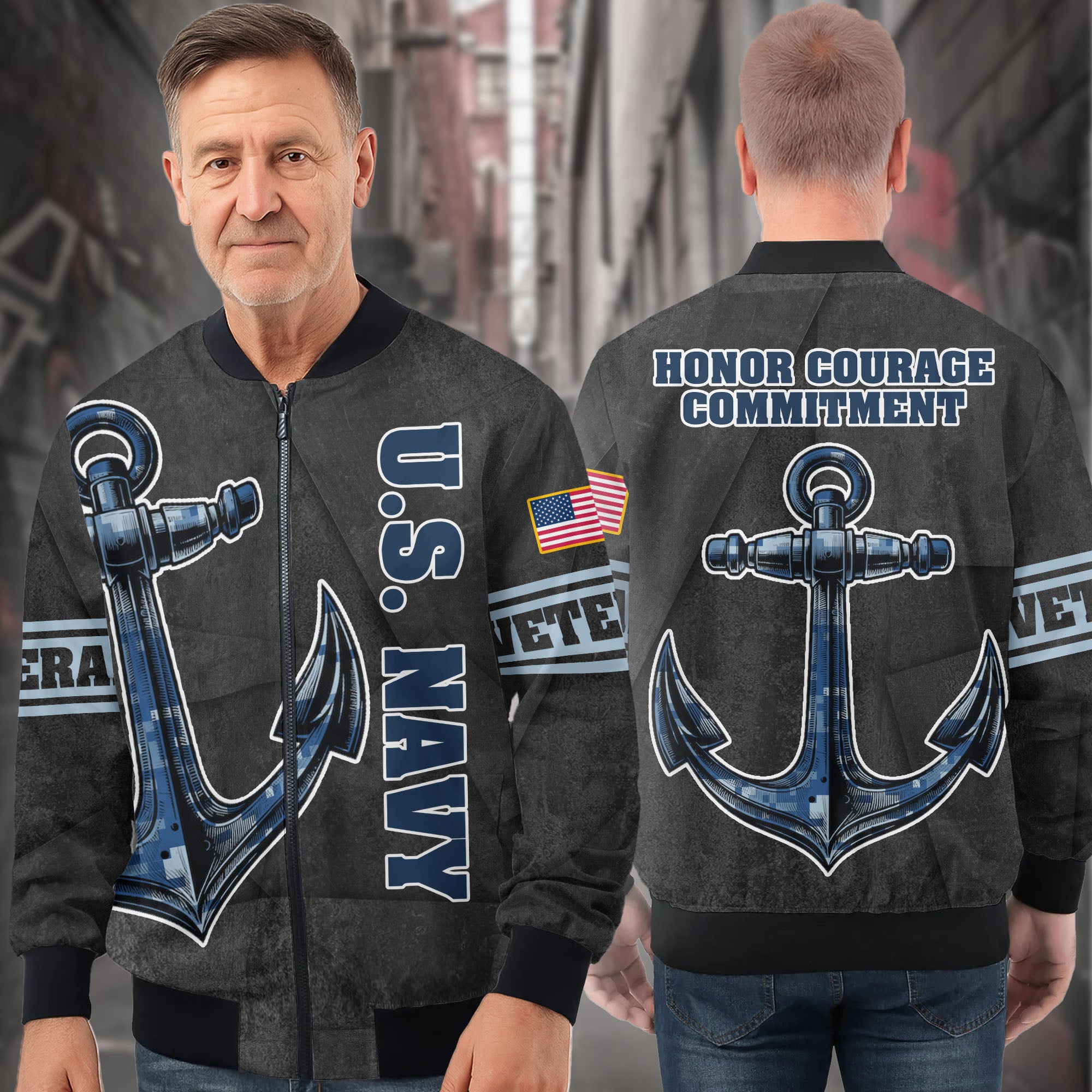 Honor Courage Commitment All-over Print Bomber Jacket