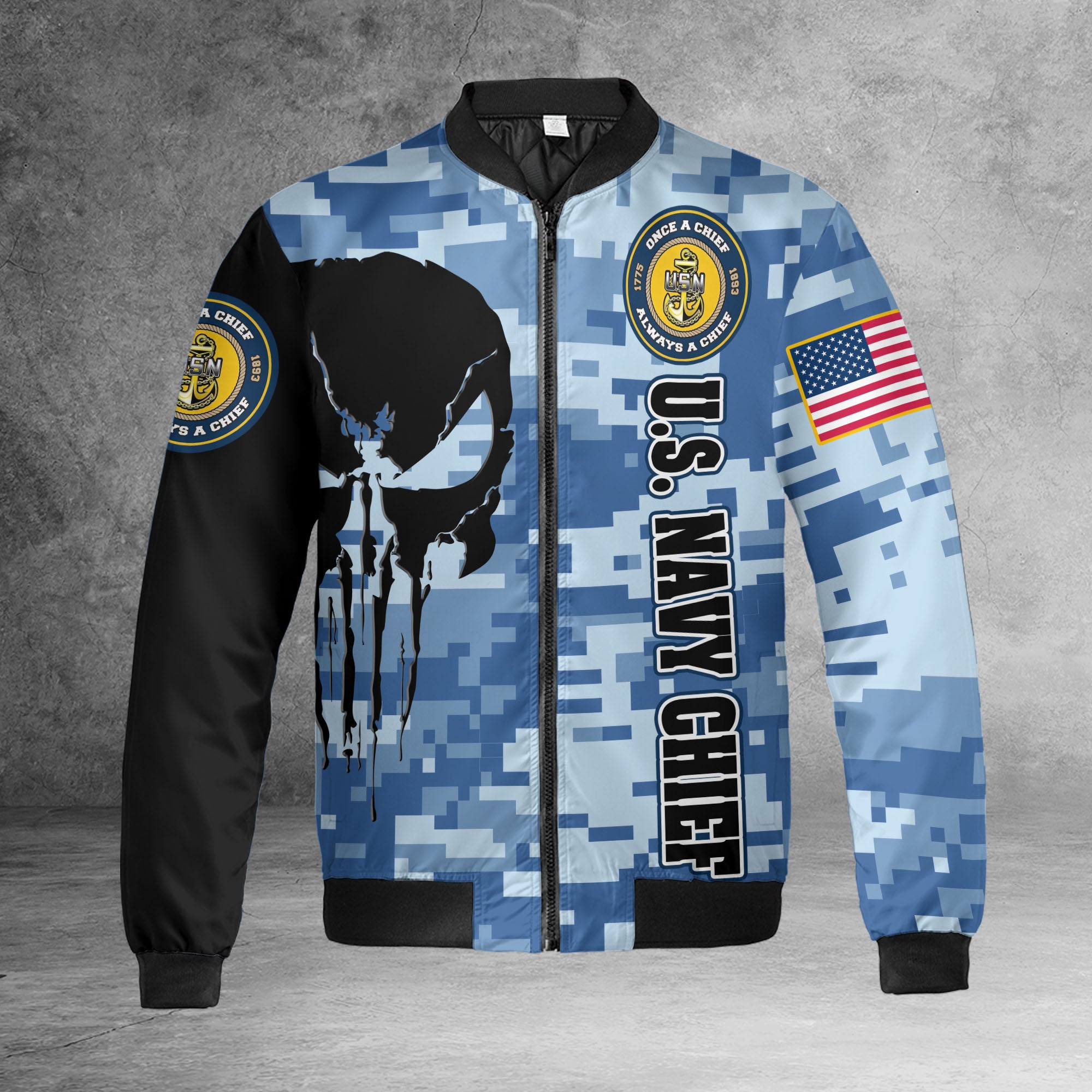 US Navy Chief All-over Print Bomber Jacket