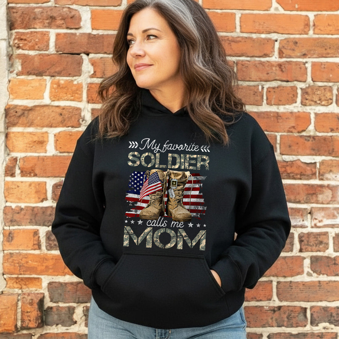 Favorite Soldier Mom Pride Hoodie