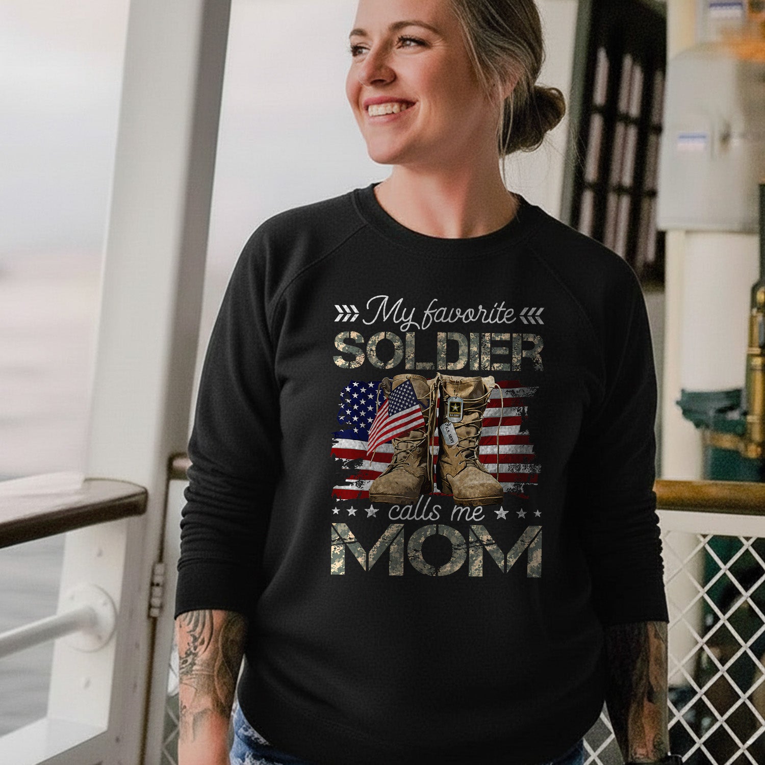 Proud Military Mom Tribute Sweatshirt