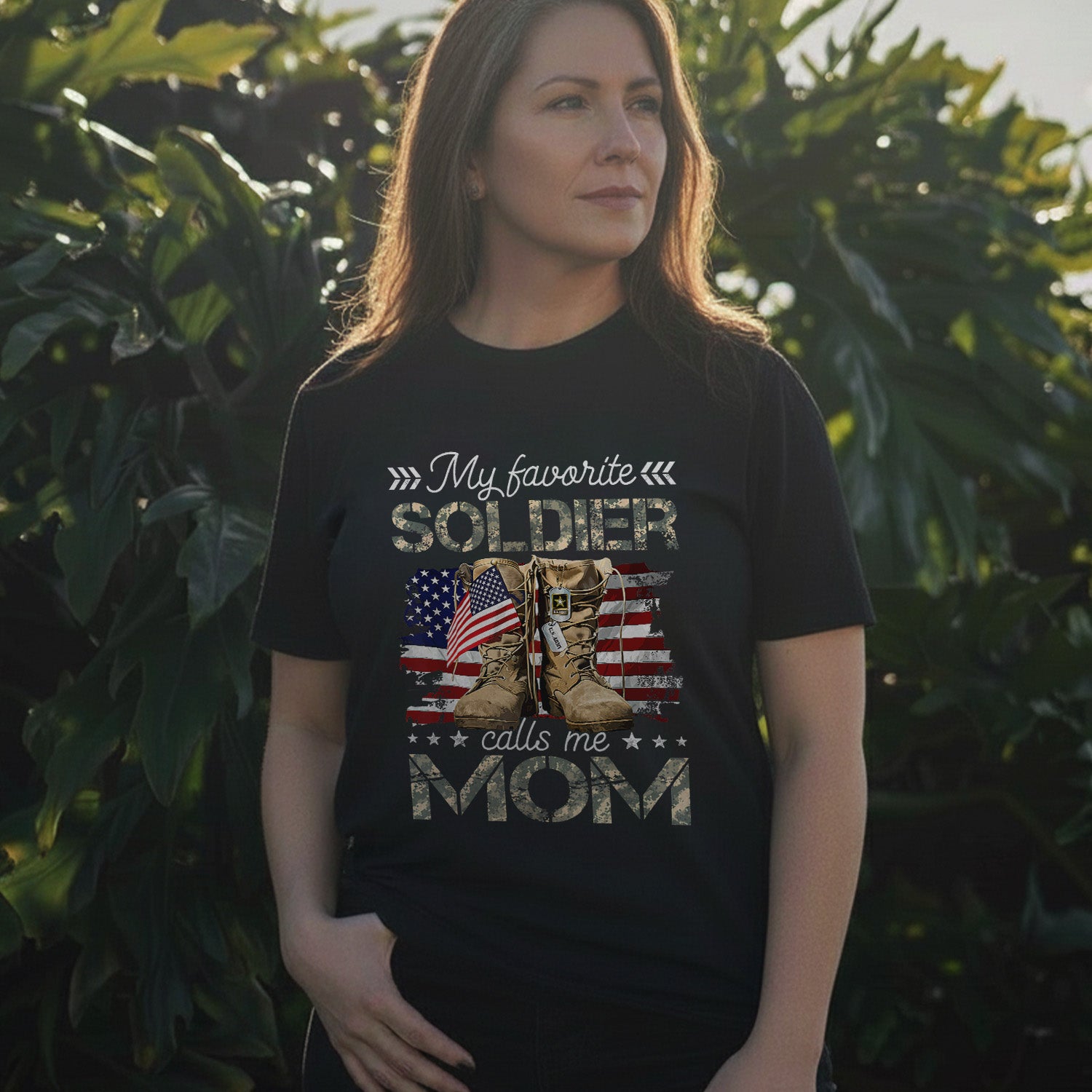 Proud Military Mom Tribute T-Shirt Secondary image