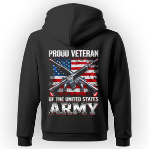 Proud Veteran Tribute with American Flag Design Hoodie