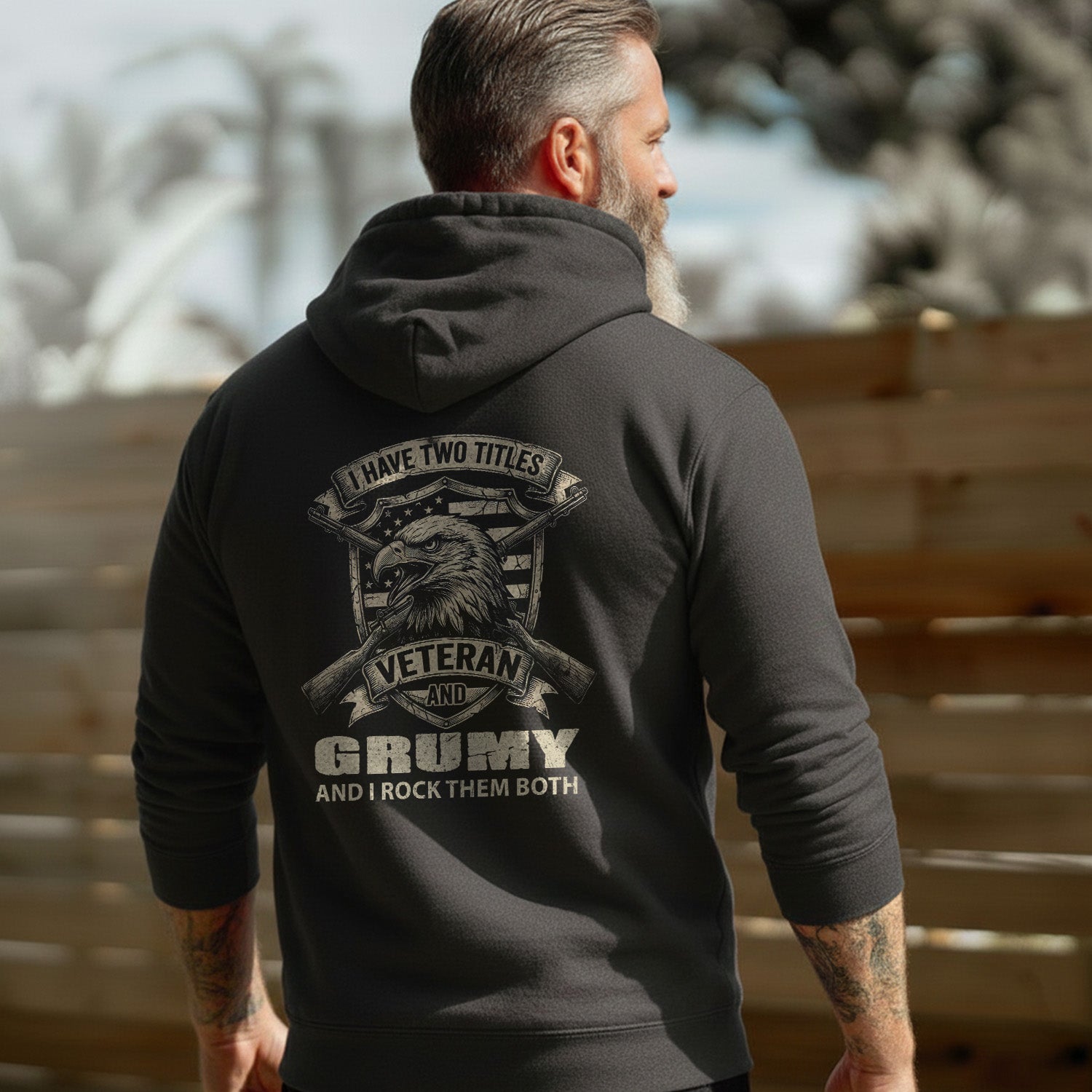 Proud Veteran with Grumpy Spirit Hoodie