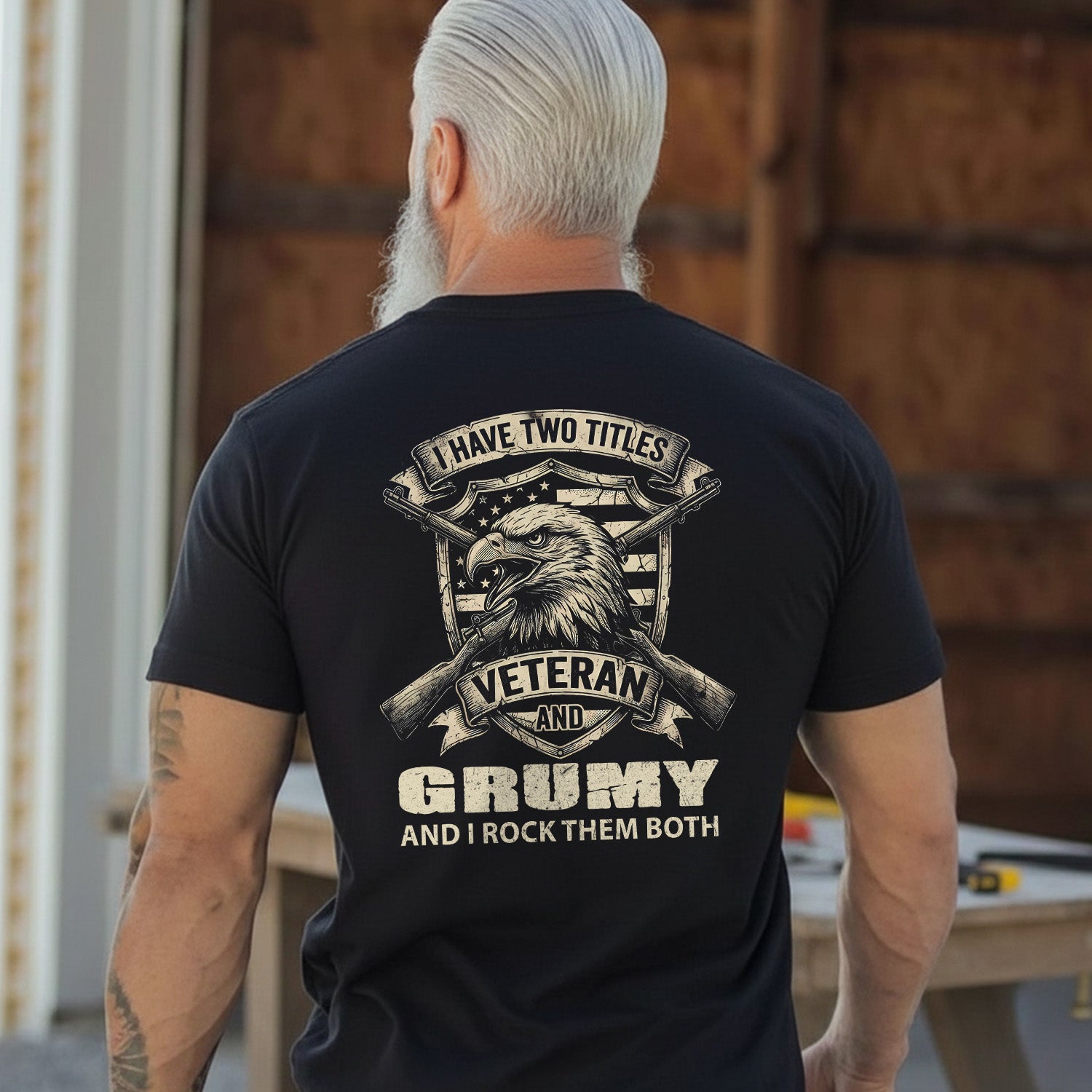 Proud Veteran with a Grumpy Edge T-Shirt Secondary image