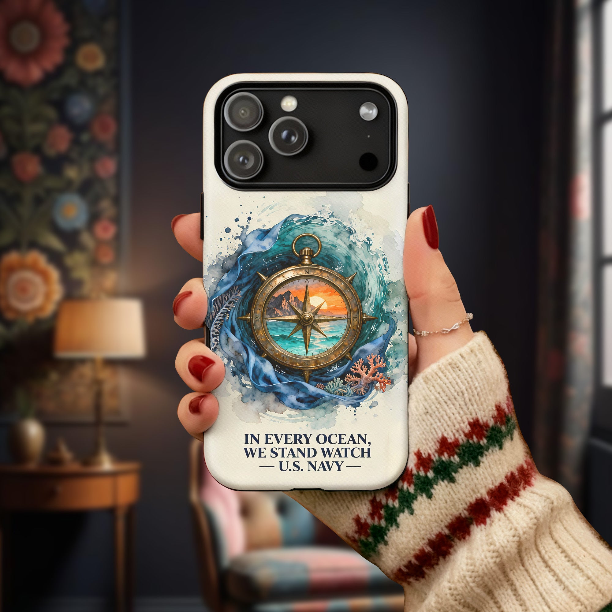 Guided by the Sea, Bound by Duty Phone Case Secondary image