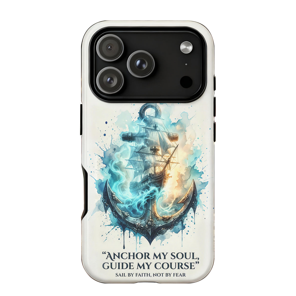 Anchored in Faith, Guided with Courage Phone Case Main image