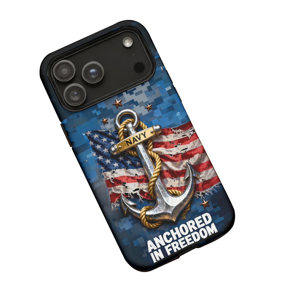 Anchored by Honor, Defending Freedom Phone Case
