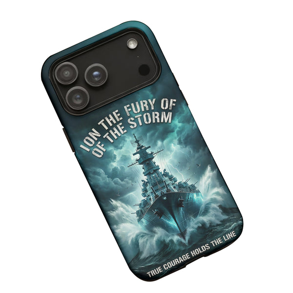 Courage Holds the Line at Sea Phone Case