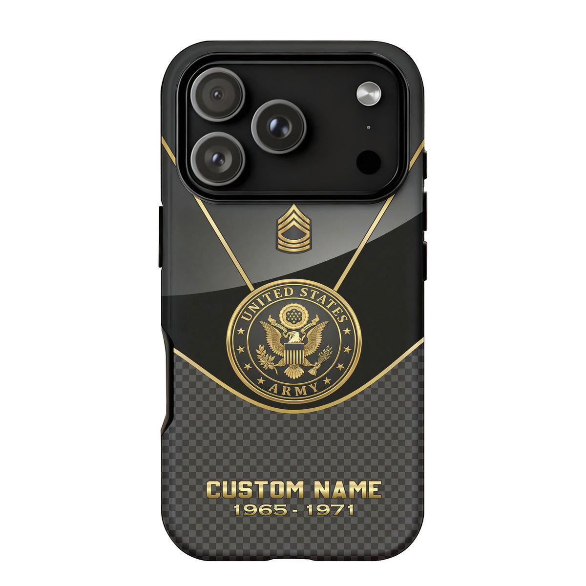 Army Honor in Black and Gold Personalized Phone Case Main image