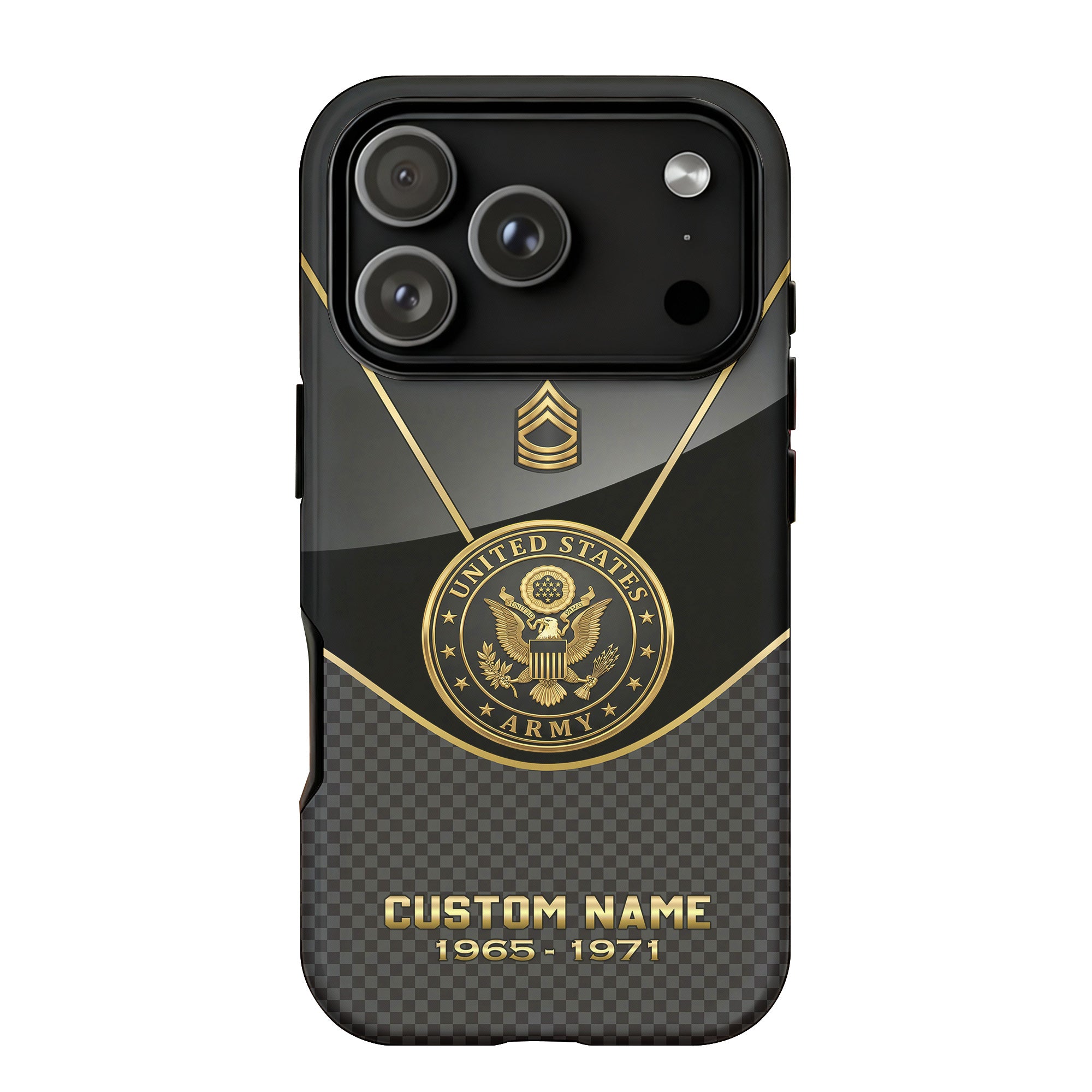 Army Honor in Black and Gold Personalized Phone Case