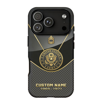 Army Honor in Black and Gold Personalized Phone Case