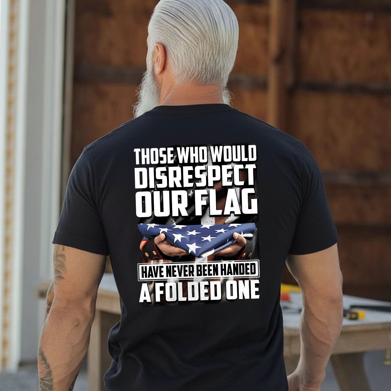 Respect the Flag Message for Patriots T-Shirt Secondary image