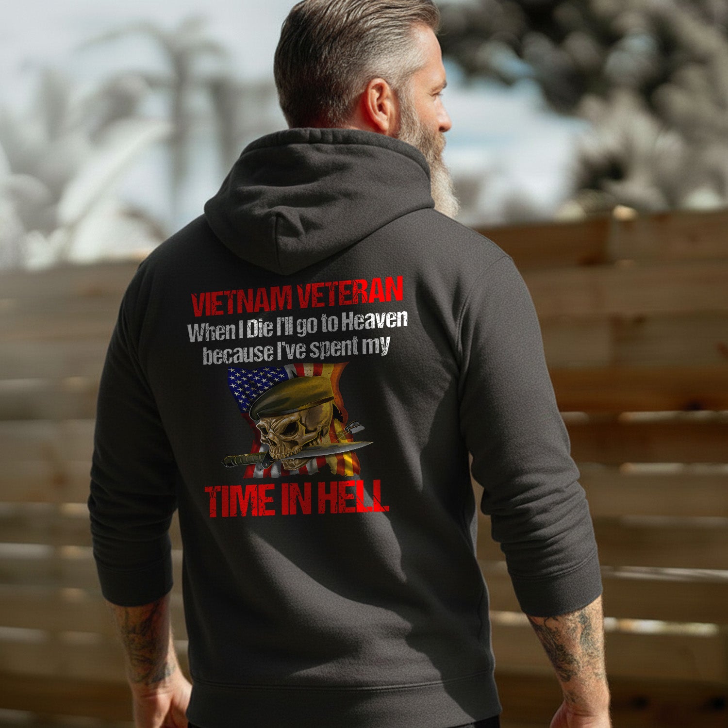 Vietnam Veteran Tribute with Bold Message Hoodie
