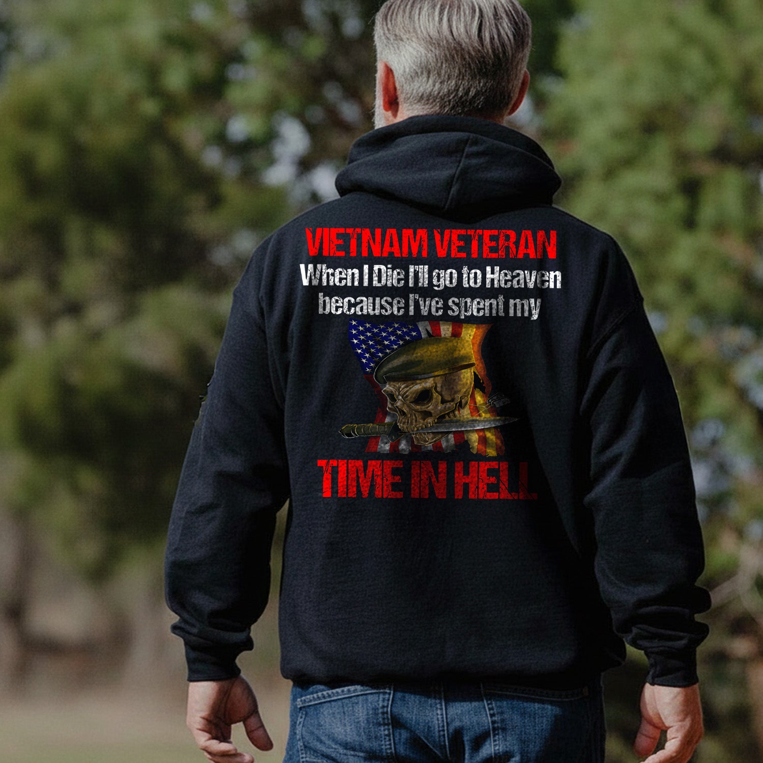 Vietnam Veteran Tribute with Bold Message Hoodie