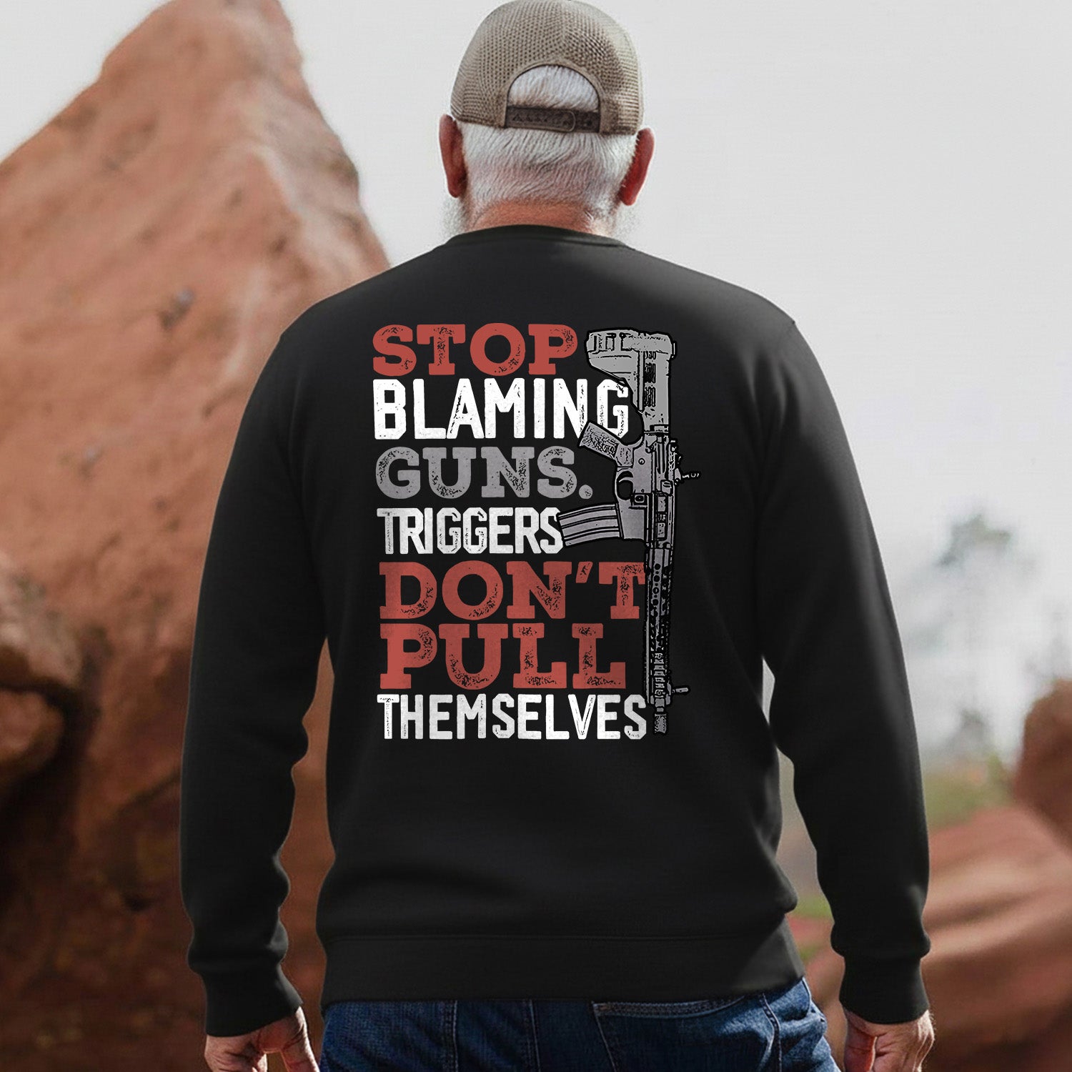 Stop Blaming Guns Message Sweatshirt