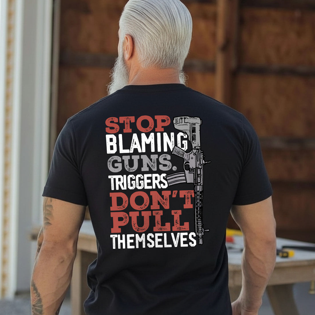 Stop Blaming Guns Thought-Provoking Statement T-Shirt