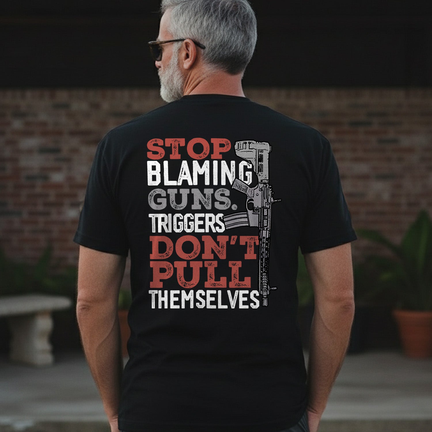 Stop Blaming Guns Thought-Provoking Statement T-Shirt