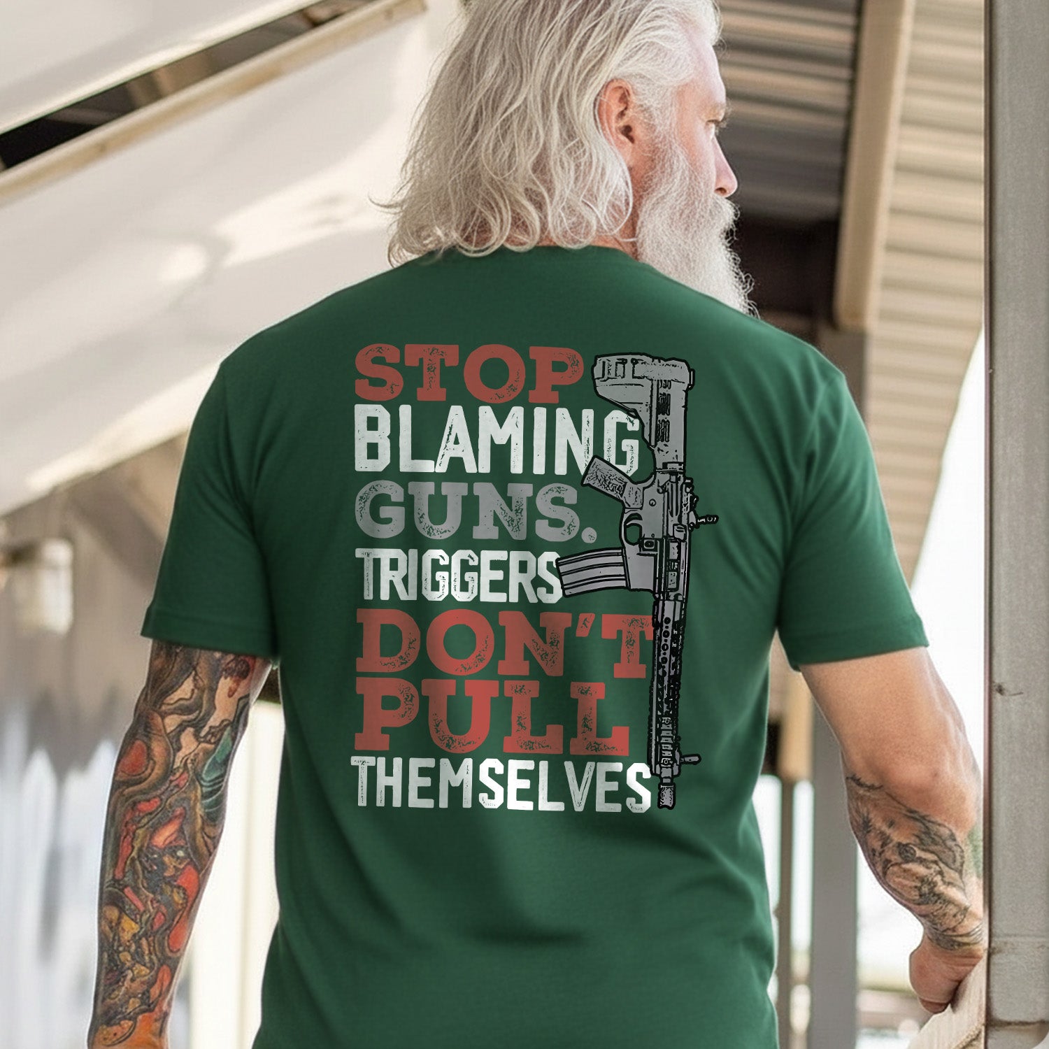 Stop Blaming Guns Thought-Provoking Statement T-Shirt