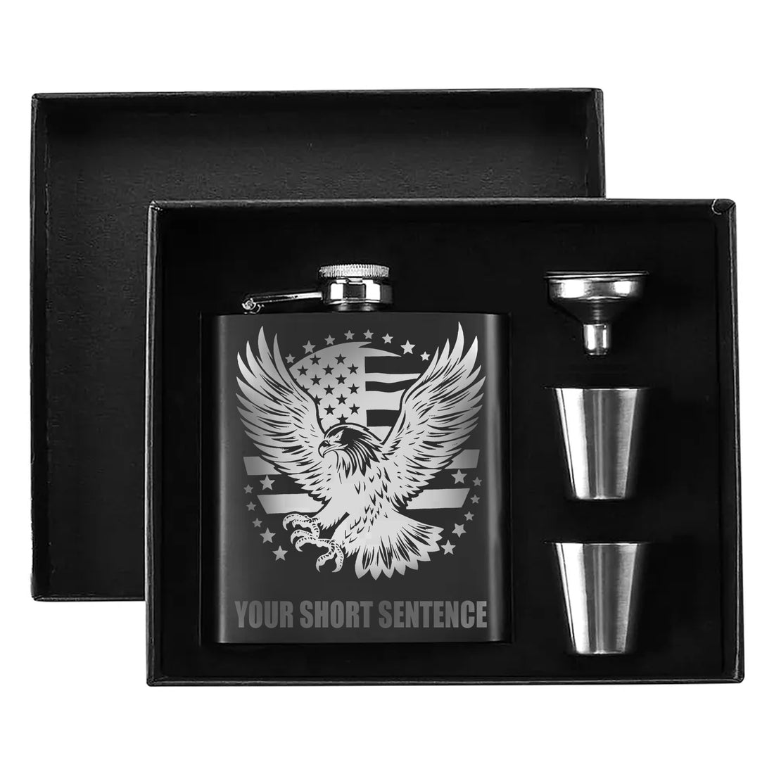 Sleek Companion for Adventures and Celebrations Personalized Hip Flask Set