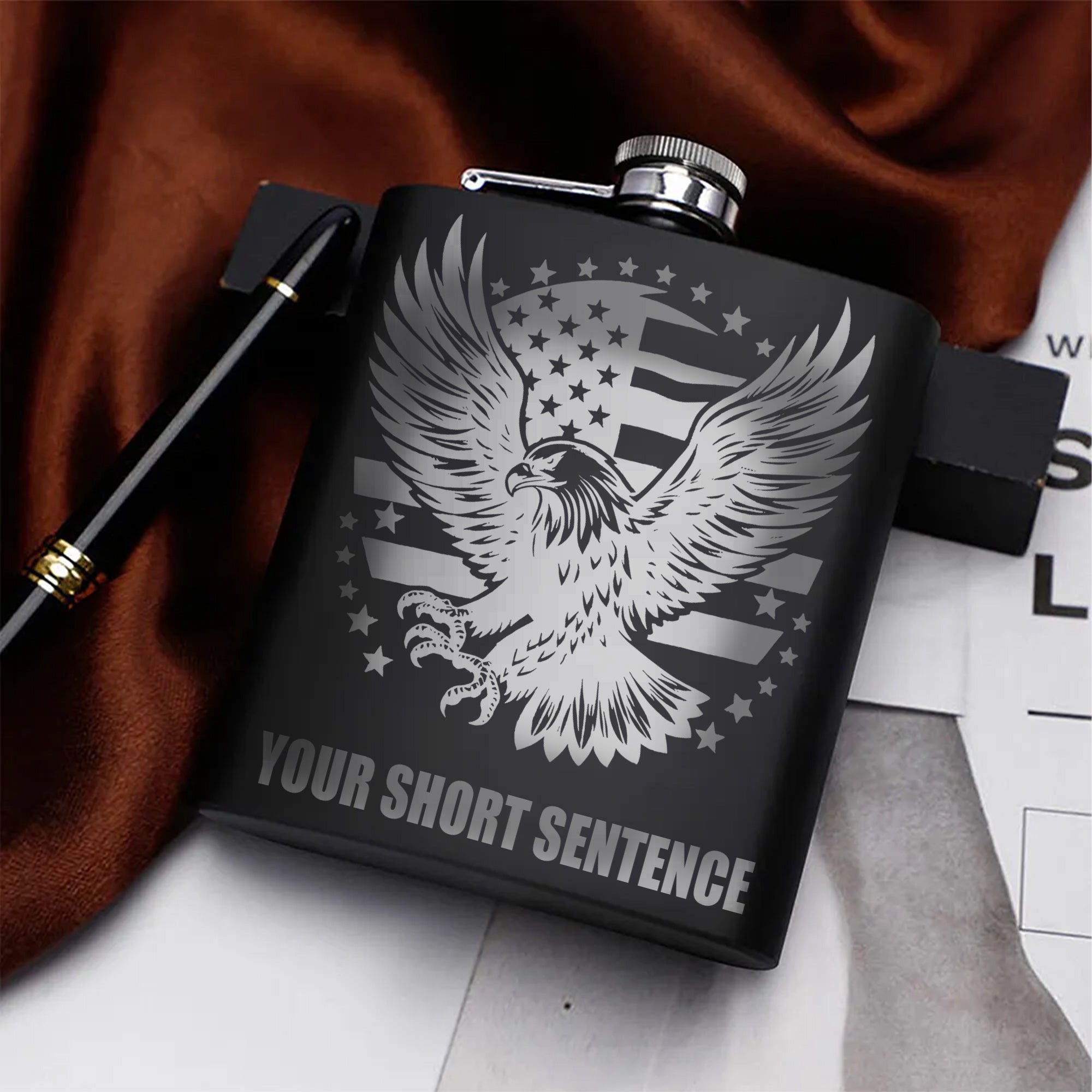 Sleek Companion for Adventures and Celebrations Personalized Hip Flask Set