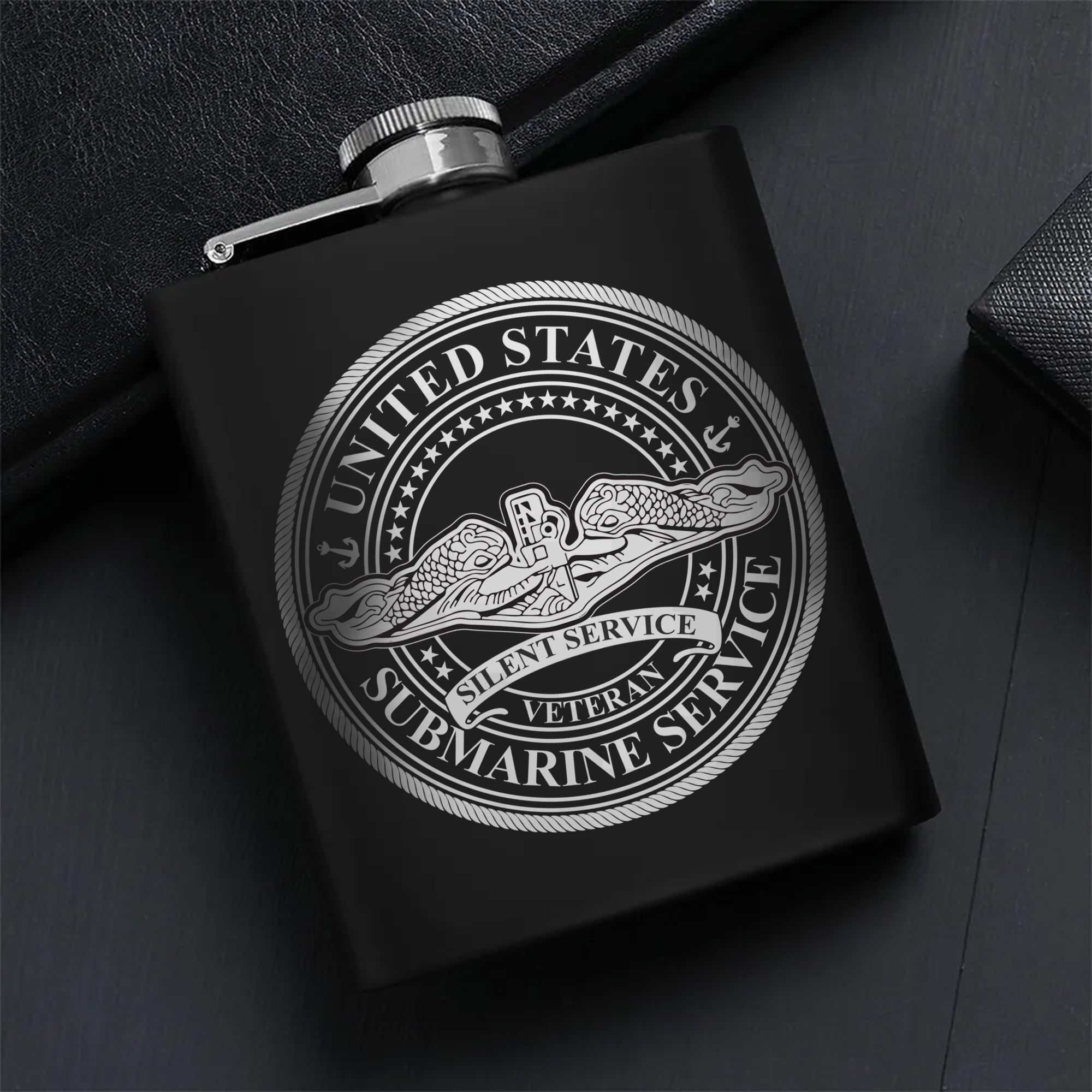Tribute to Submarine Service Veterans Hip Flask Set