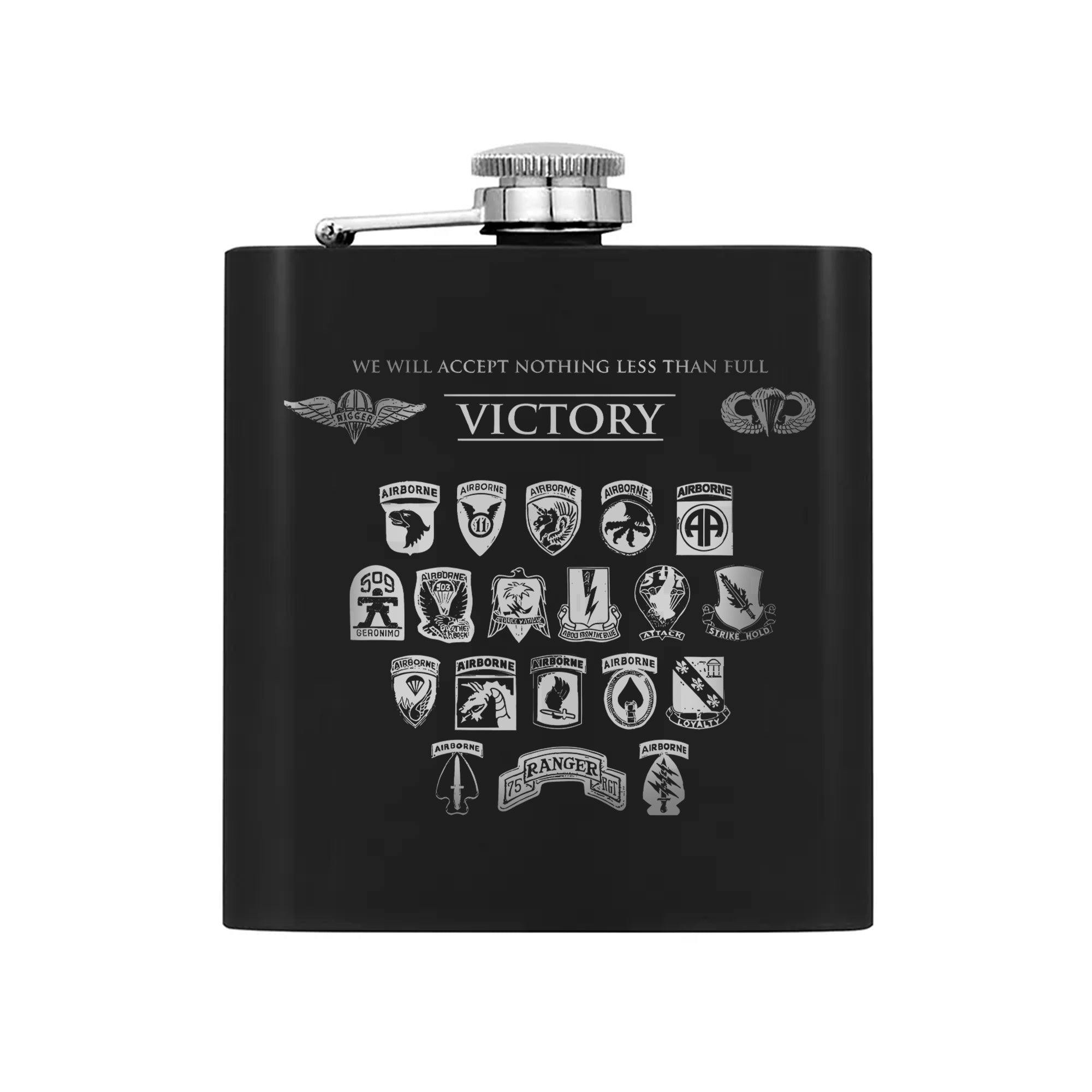 Victory Inspired Gift for Military Enthusiasts Hip Flask Set