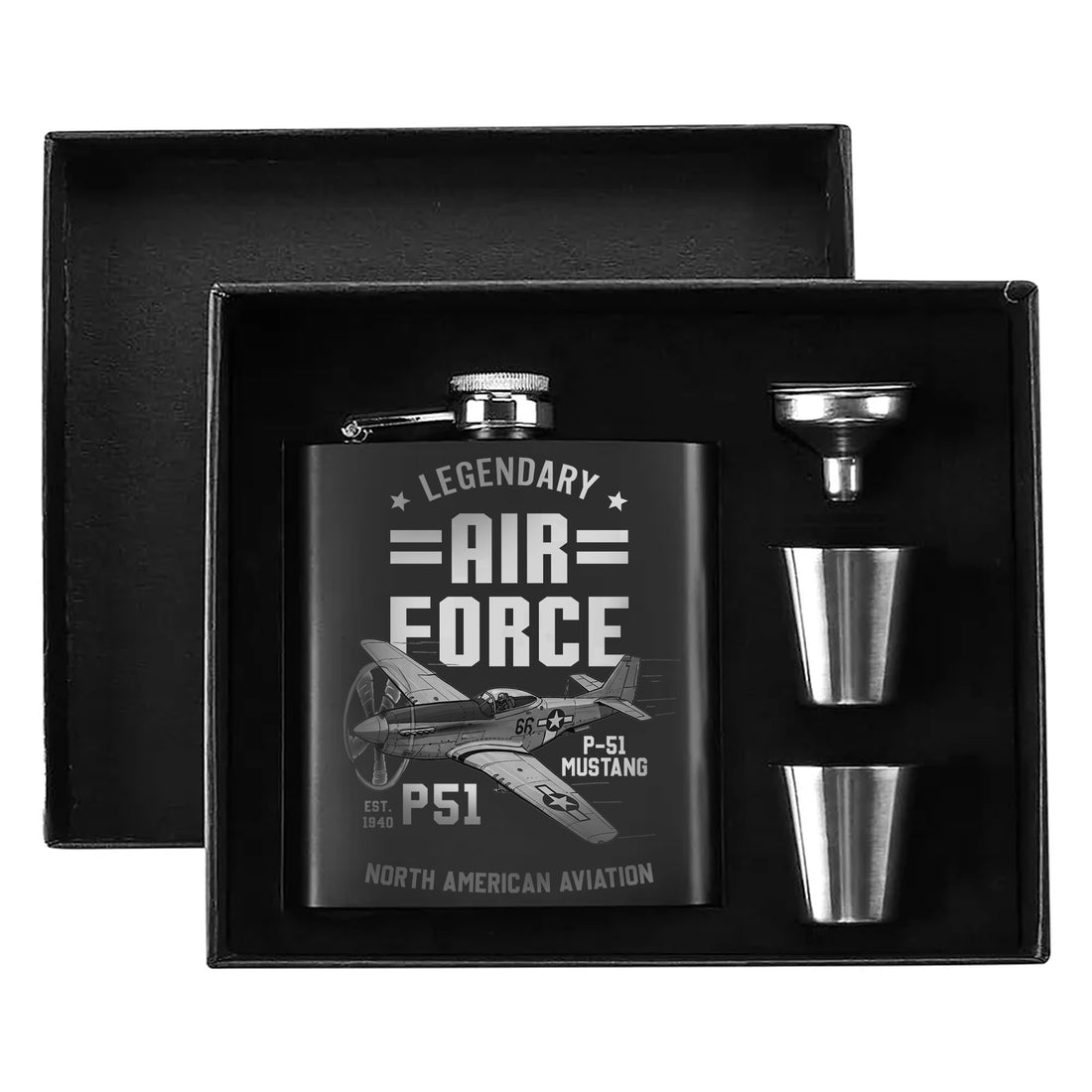 Legendary Air Force Tribute Gift Hip Flask Set