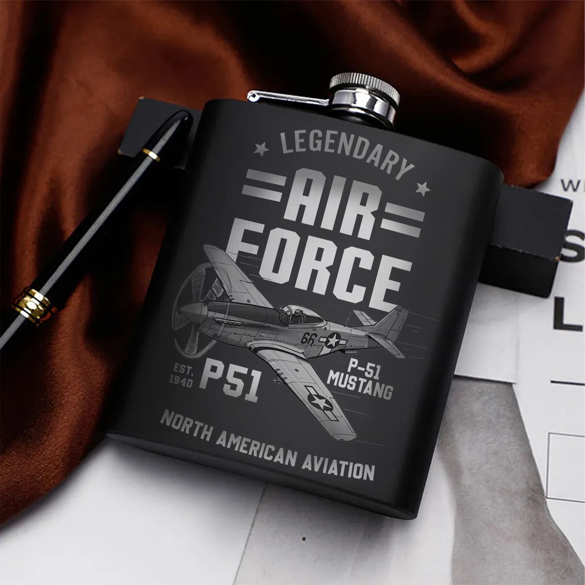 Legendary Air Force Tribute Gift Hip Flask Set